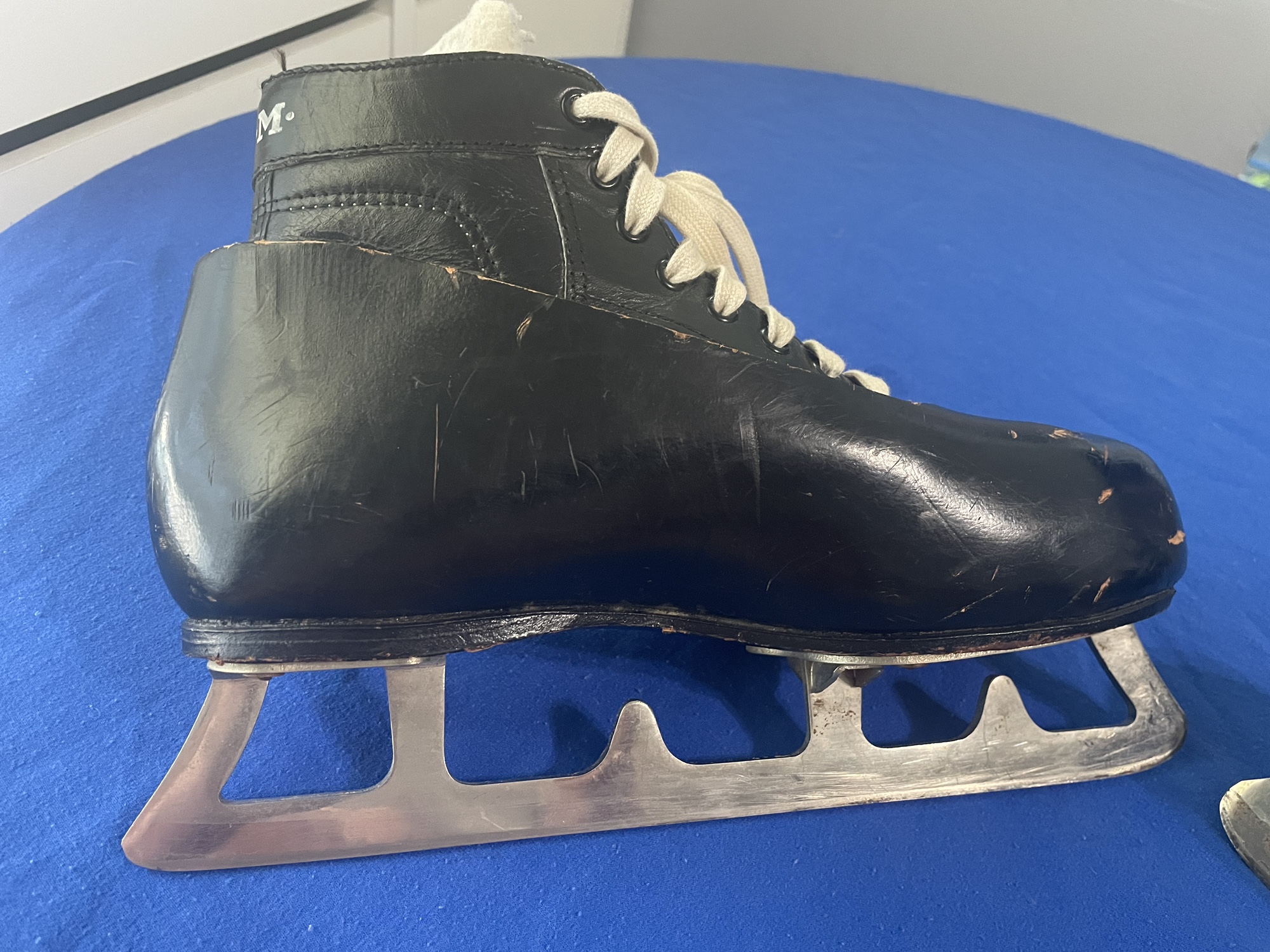 Vintage CCM goalie skates leather cowling SidelineSwap