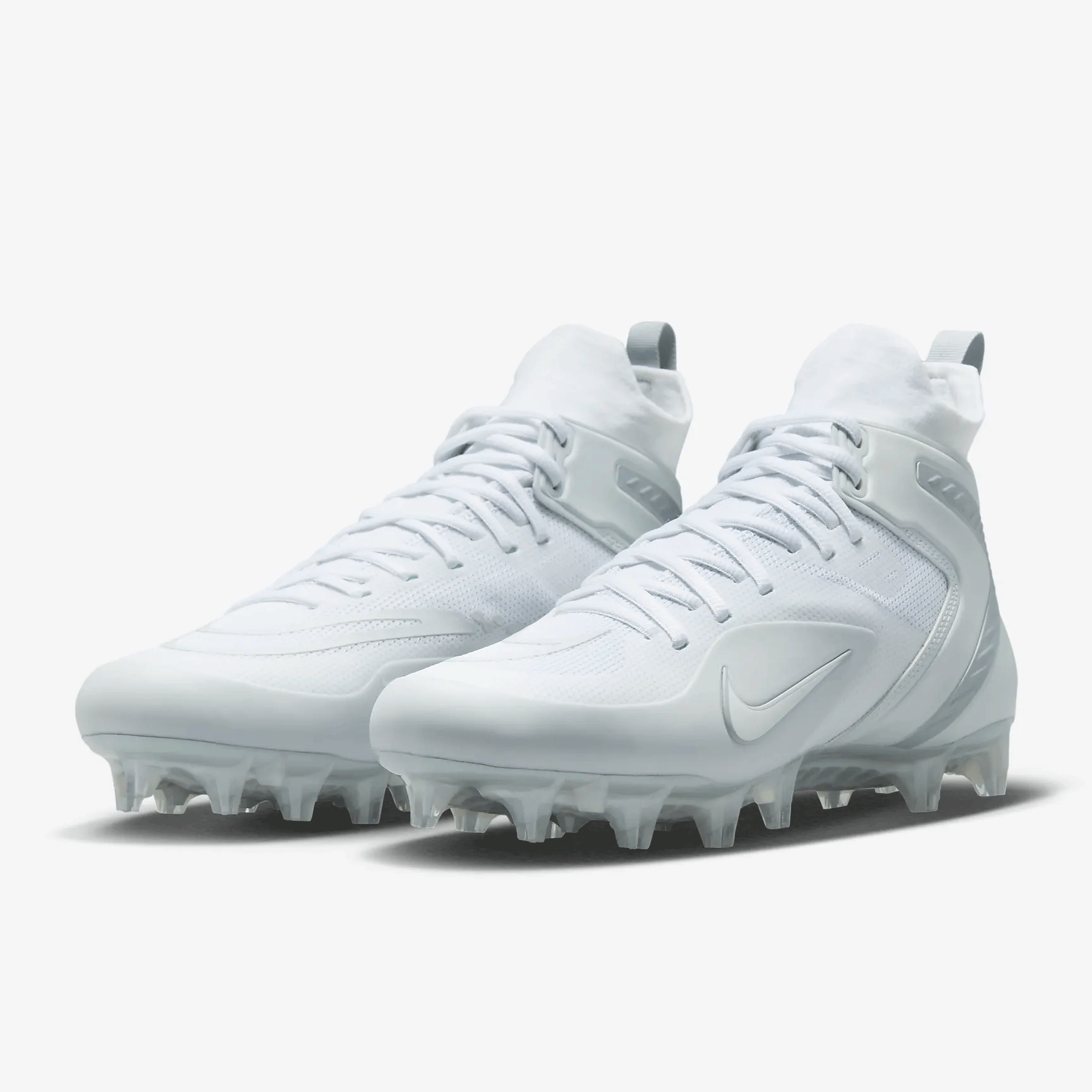 Nike React Alpha Huarache 8 Elite Lacrosse Cleats White High Top Size