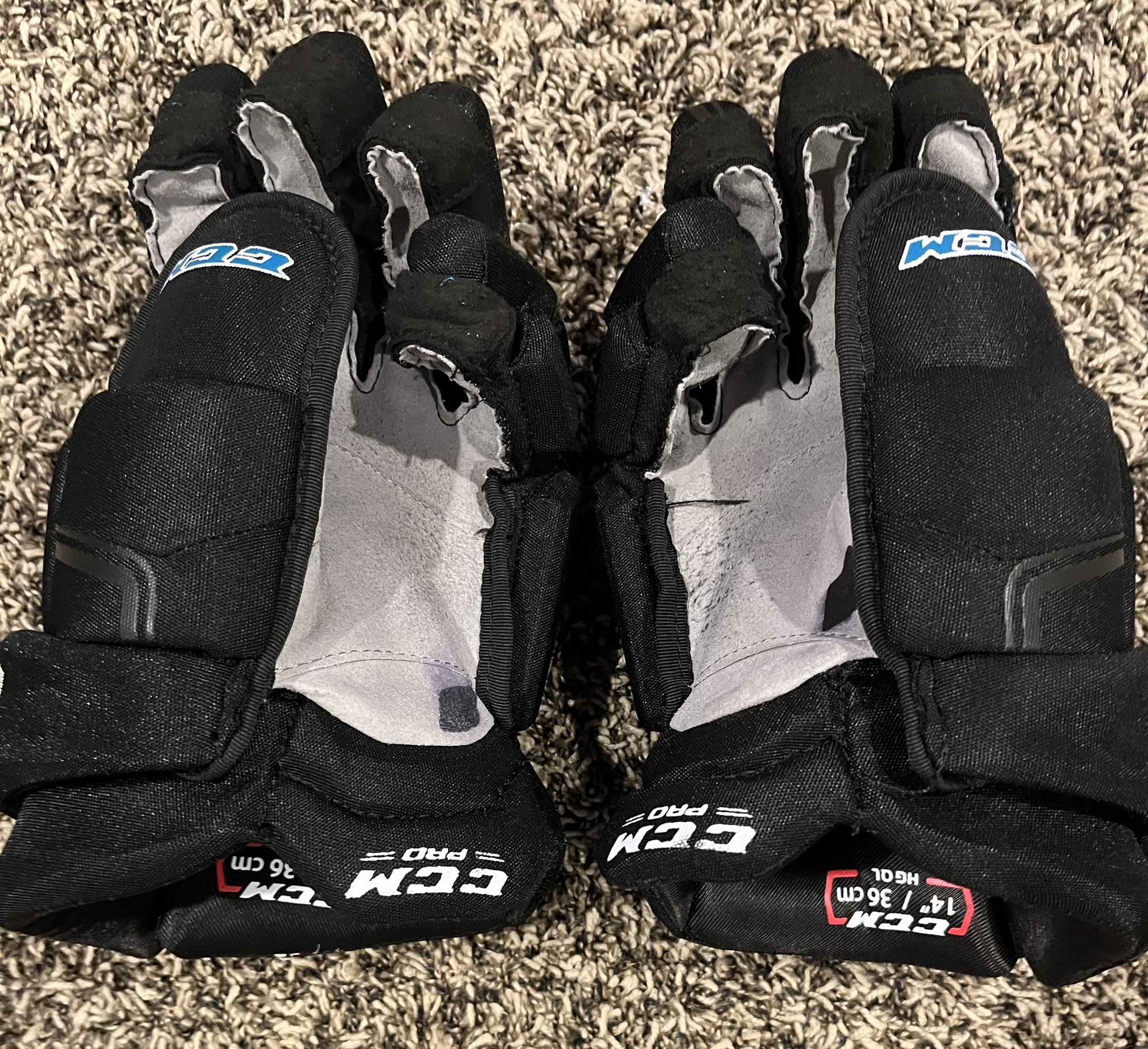 CCM 14" Pro Stock HGQL Gloves San Jose Sharks SidelineSwap