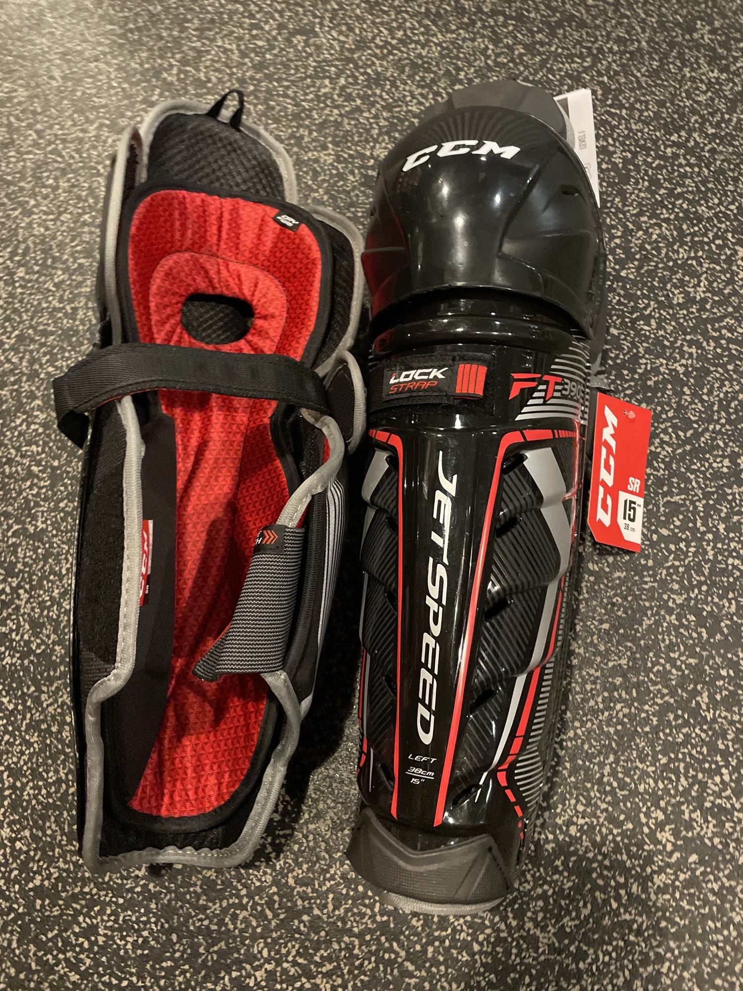 New CCM JetSpeed FT390 Shin Pads SidelineSwap