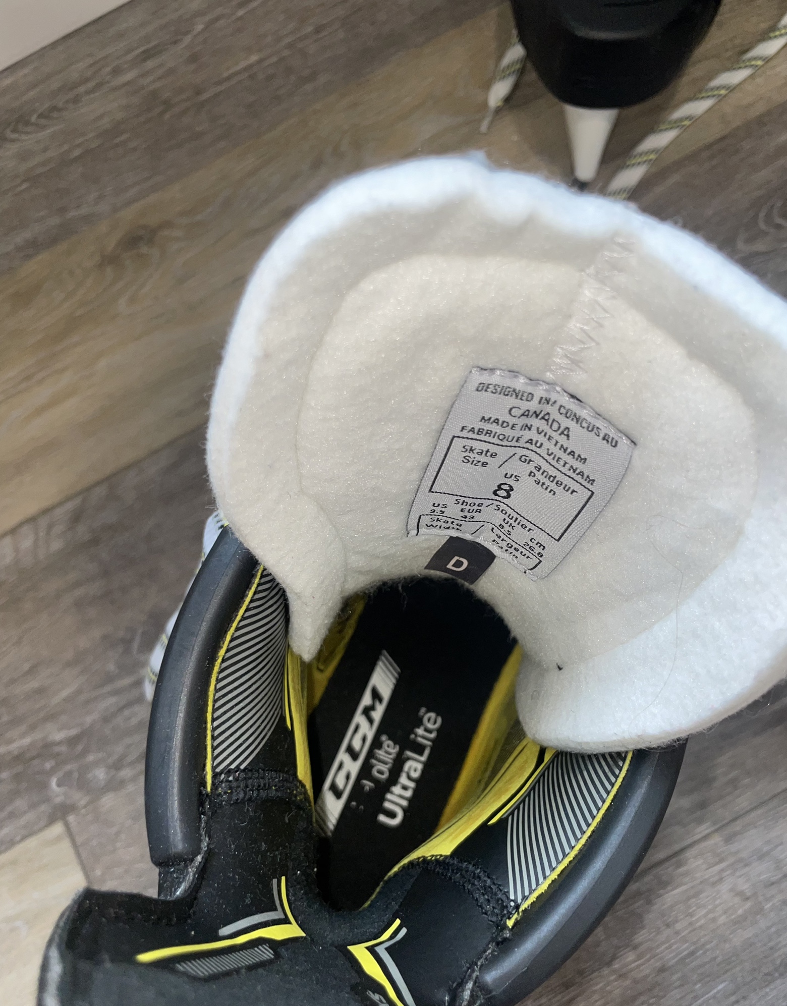 CCM Tacks AS3 PRO Skates Pro Stock with black steel blades SidelineSwap