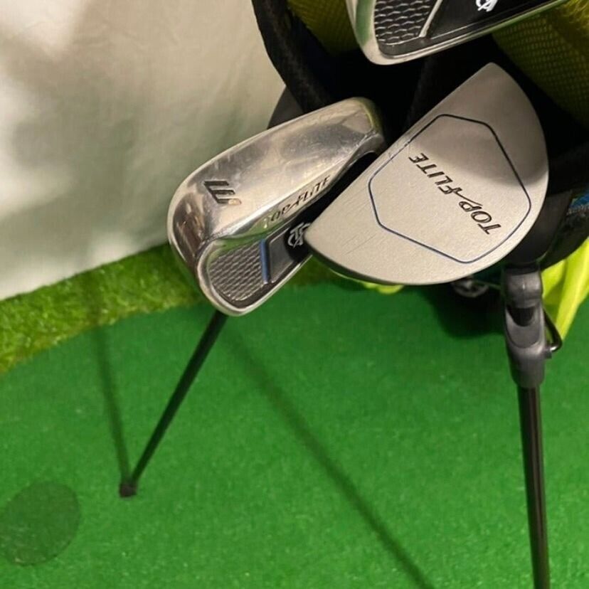 Top Flite Golf Club Blue and Yellow Complete Set With Stand Bag and