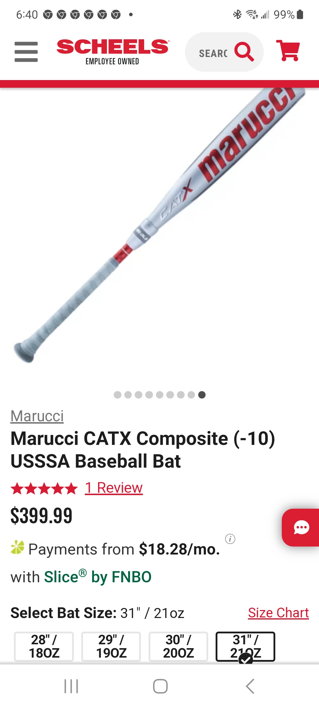 New USSSA Certified 2023 Marucci Composite CAT X Bat (10) 21 oz 31
