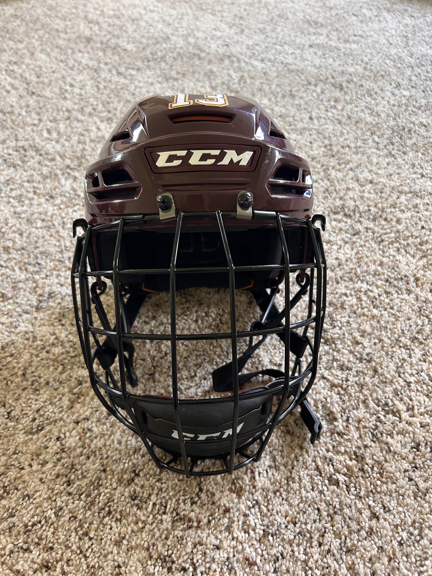University Of MinnesotaDuluth Used Medium CCM Pro Stock Tacks 710 Helmet SidelineSwap