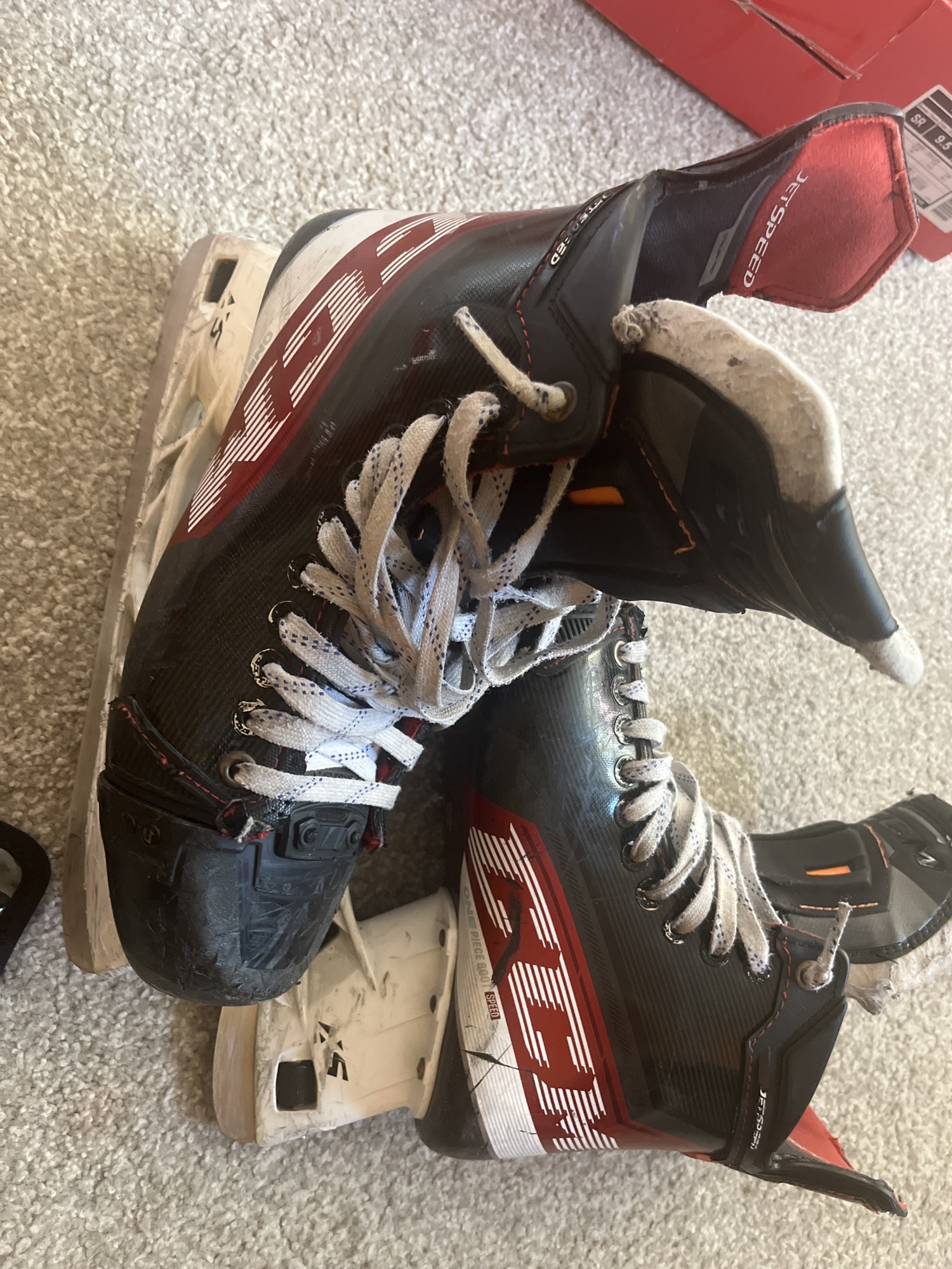 Used CCM Regular Width Size 9.5 JetSpeed FT4 Hockey Skates WITH 3 PAIRS