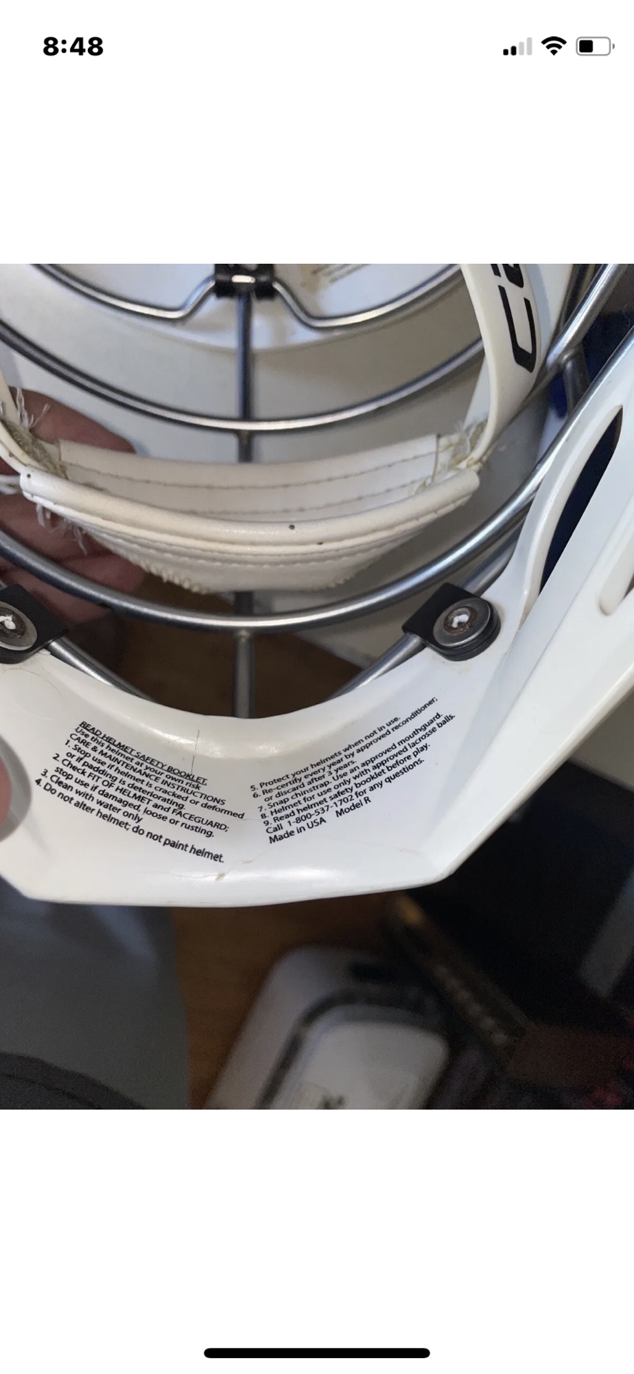 Lacrosse cascade white r lax helmet SidelineSwap