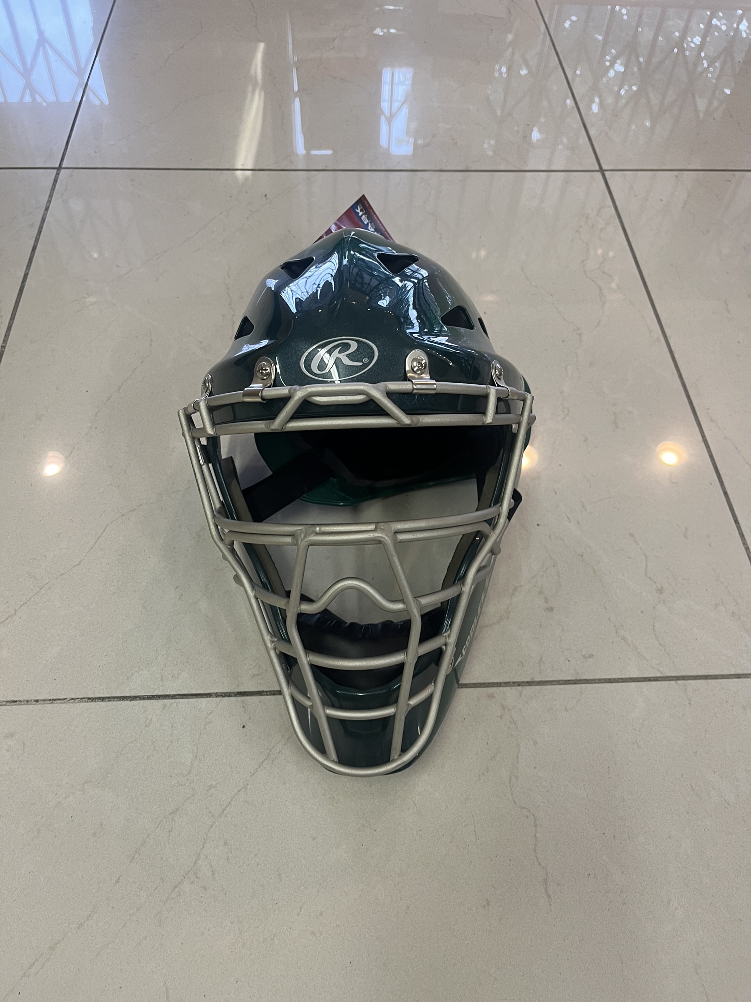 New Rawlings Adult Cool Flow HLCH1S Dark Green Catchers Helmet