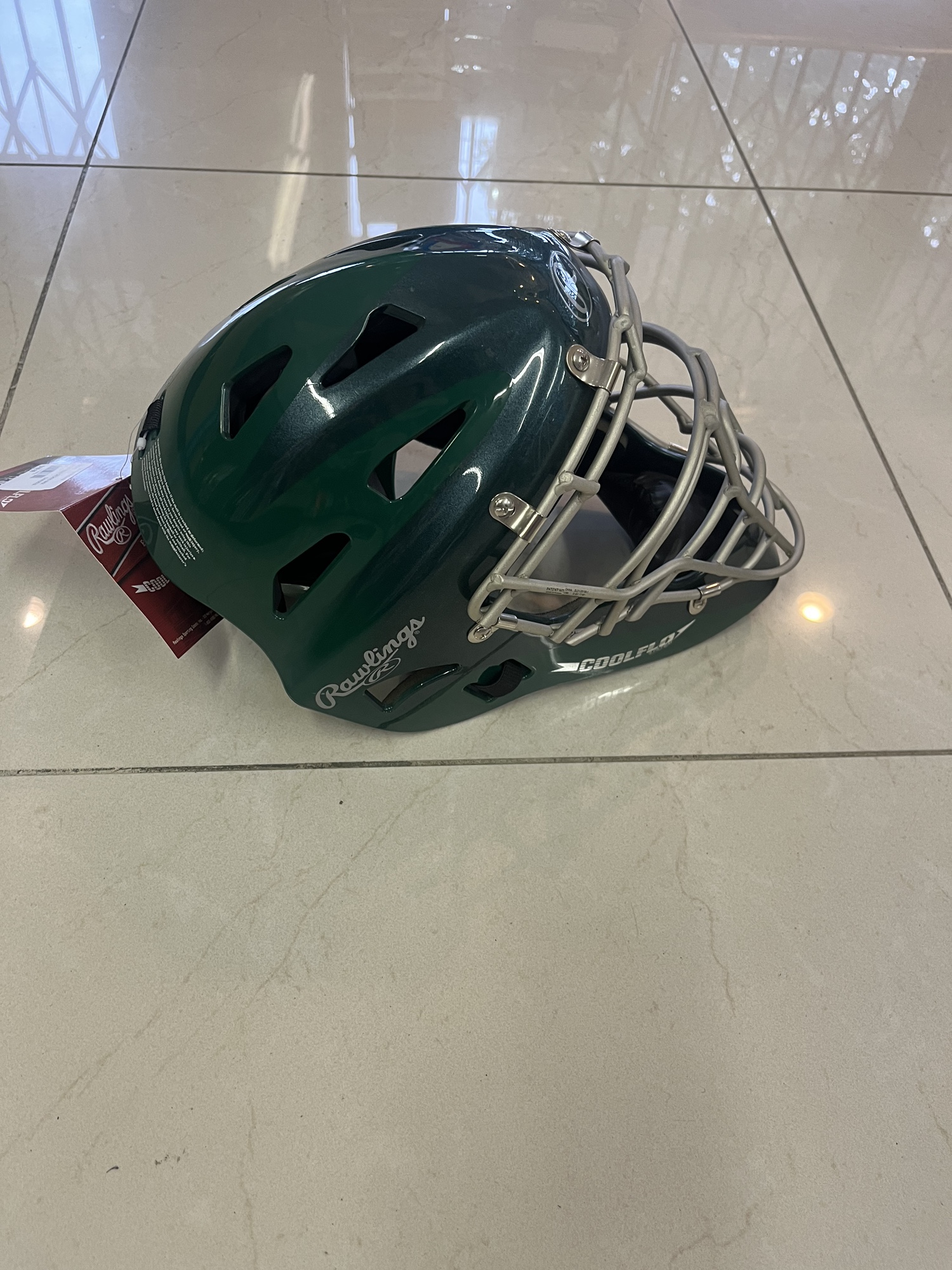 New Rawlings Adult Cool Flow HLCH1S Dark Green Catchers Helmet