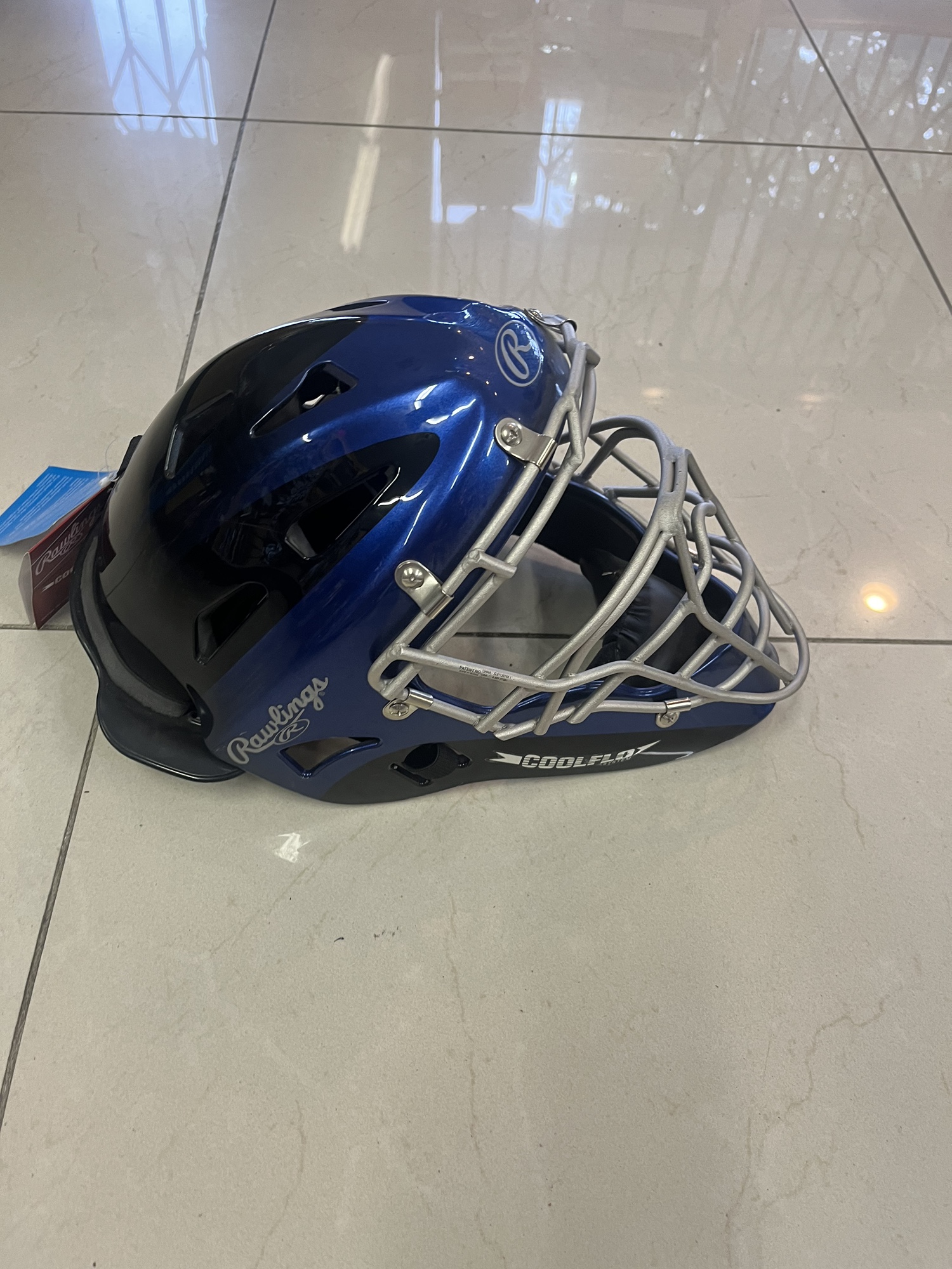 New Rawlings Cool Flow HLCHS1 Adult Royal Blue/Black Catchers Helmet SidelineSwap