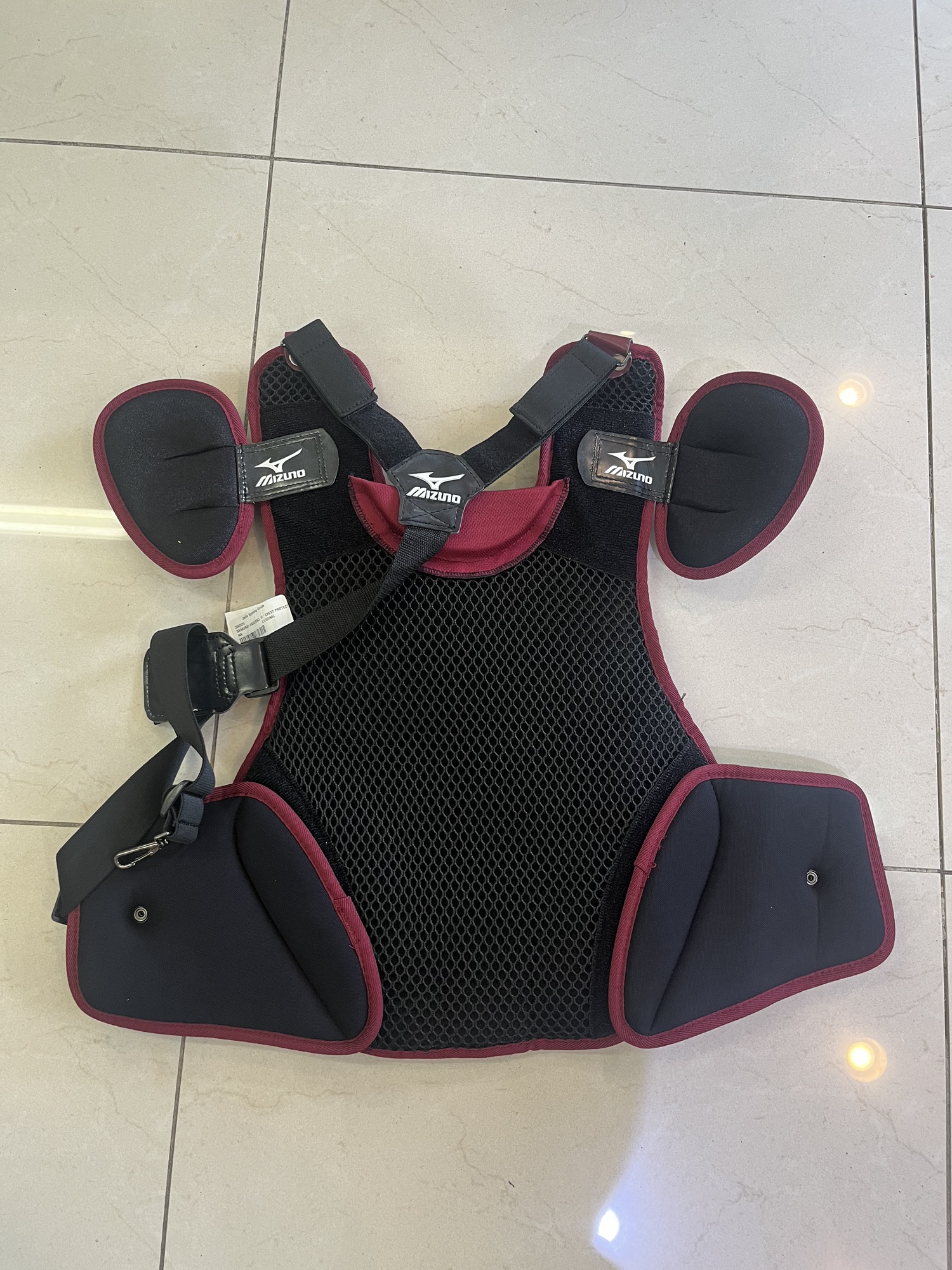 New Mizuno Samurai 16” Cardinal/Grey Baseball Chest Protector