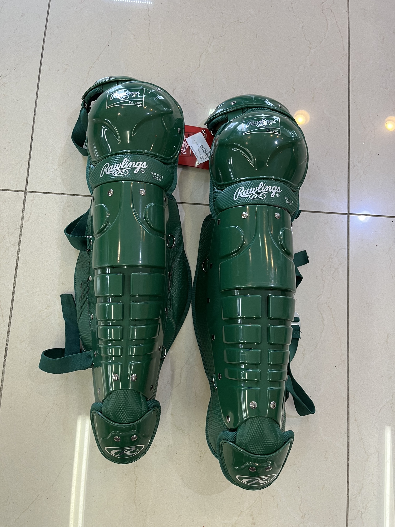 New Rawlings 5DCW Dark Green Adult Baseball Leg Guards SidelineSwap