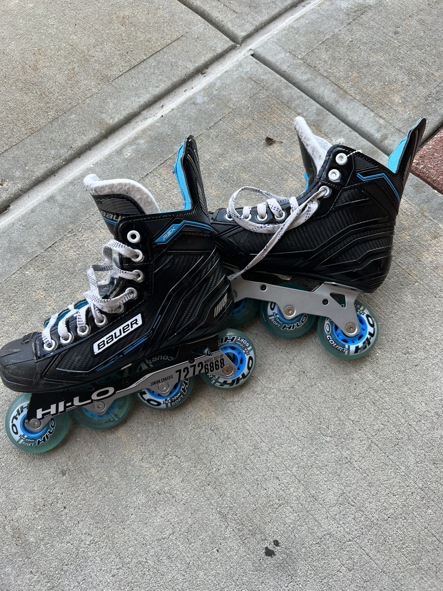 Used Bauer RSX Inline Skates D&R (Regular) 5.0 Wheels Need Bearings