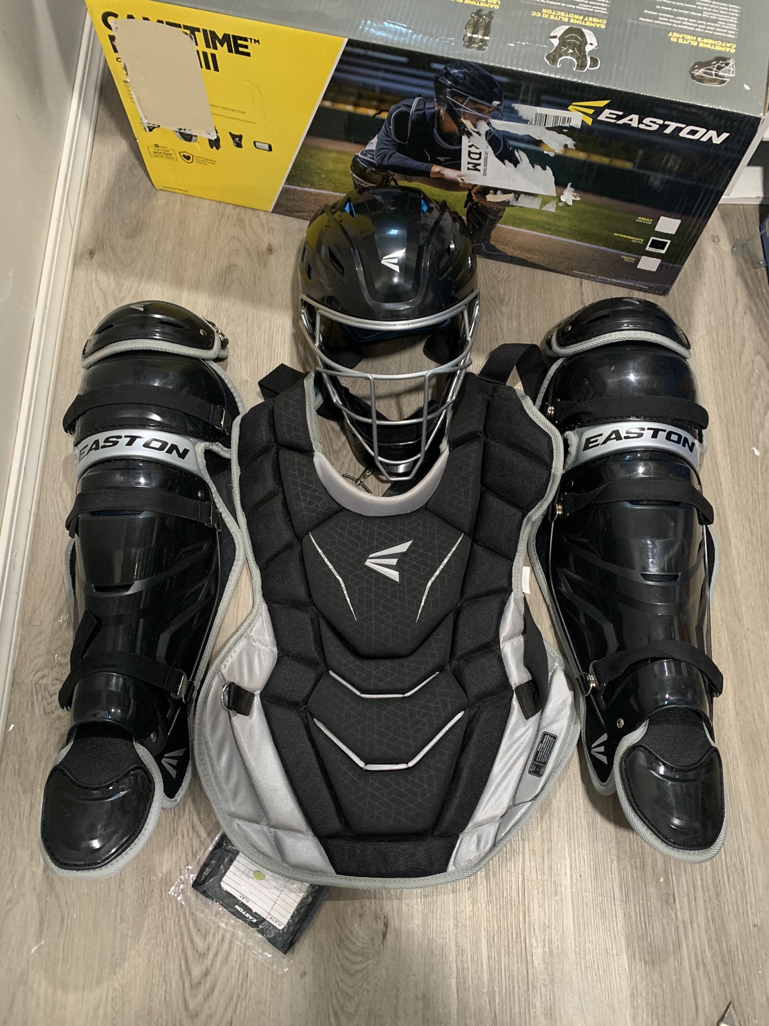 Easton Gametime Baseball Catching Gear Set New With All Star Knee Savers SidelineSwap