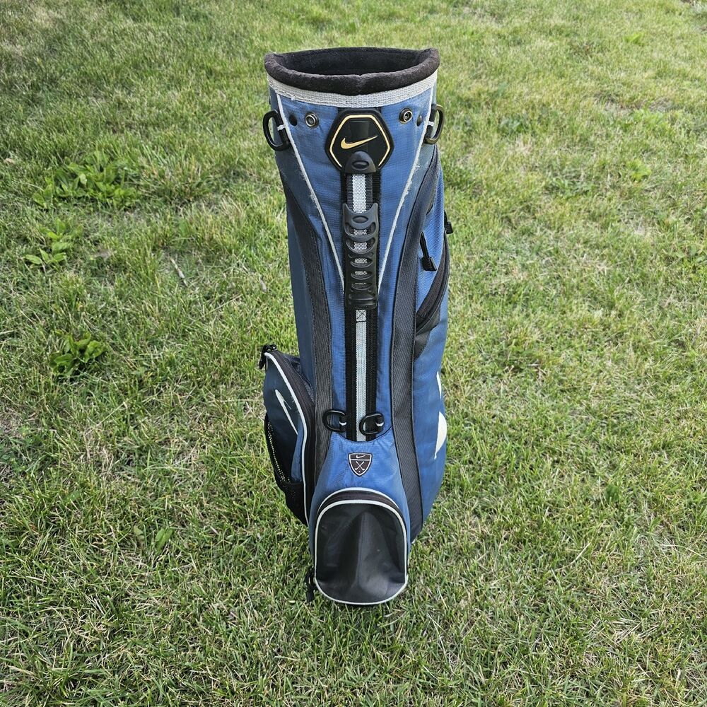 NIKE Youth Golf Bag Junior Carry Black Blue 34" Tall 3Way Divider
