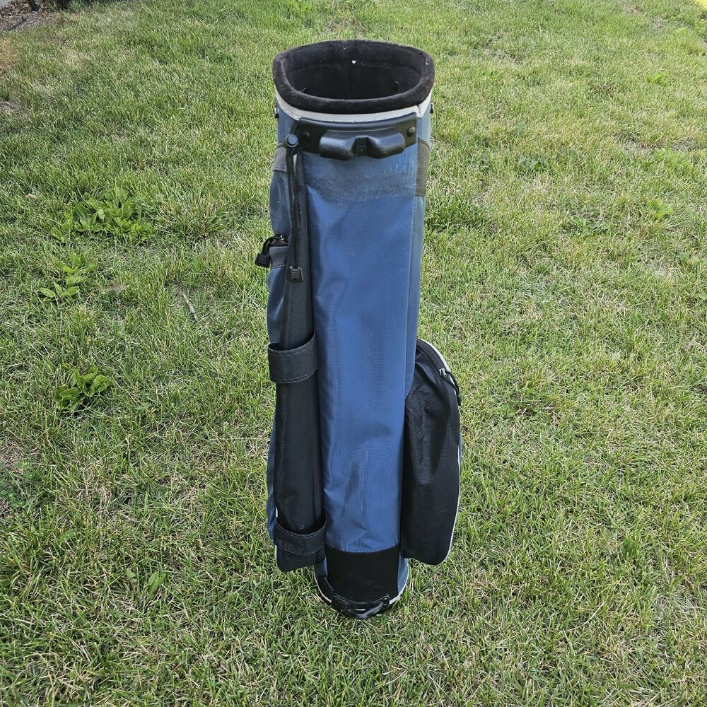NIKE Youth Golf Bag Junior Carry Black Blue 34" Tall 3Way Divider