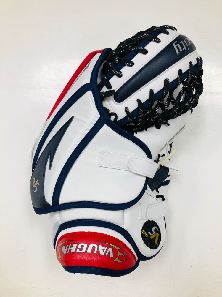 New Vaughn 7490 Senior Ice Hockey Goalie Catcher Glove white red navy