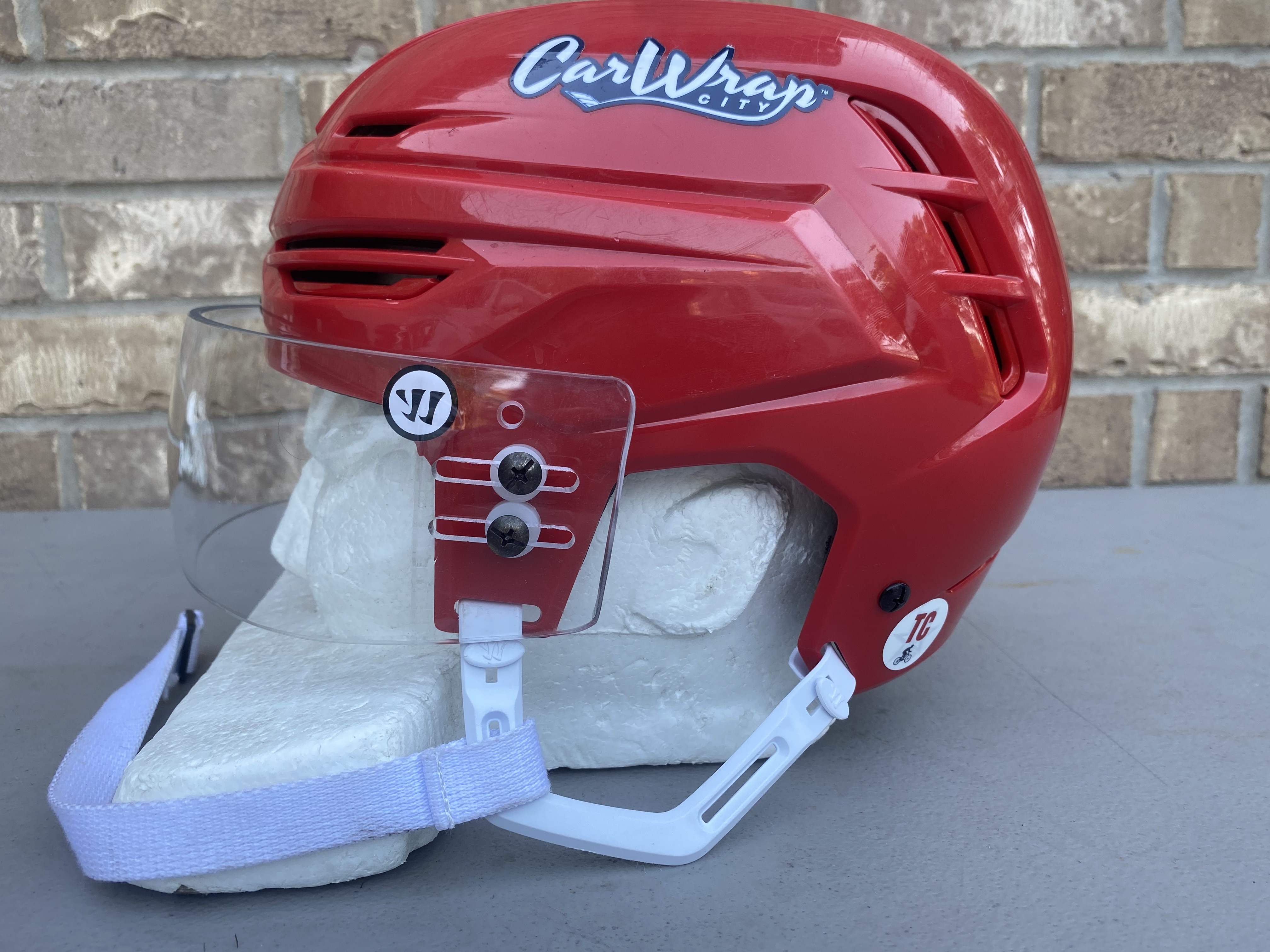 Warrior Alpha One Pro Hockey Helmet Pro Stock Medium Red Warrior Visor