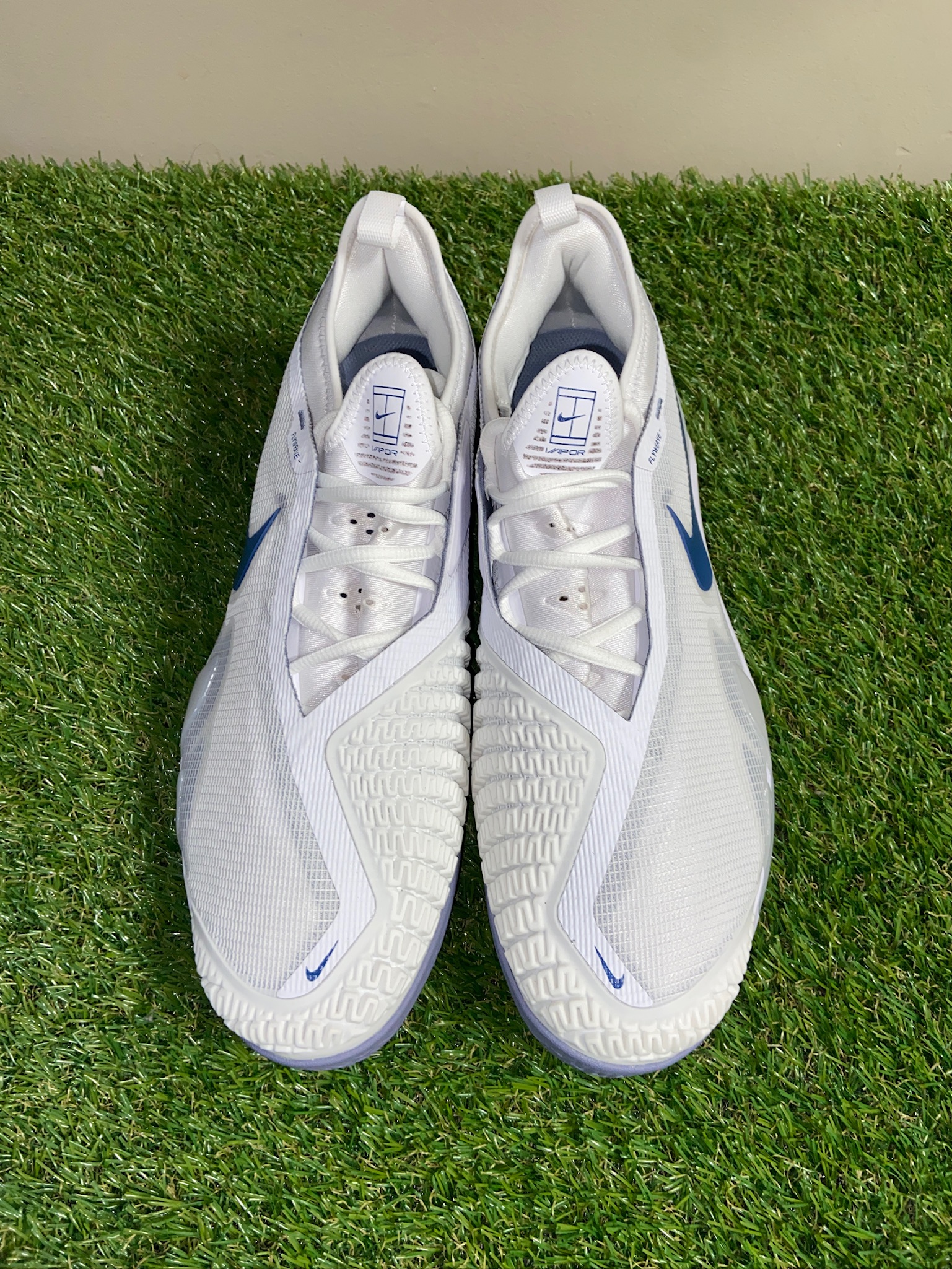 Nike Court React Vapor NXT White Navy Tennis Shoes CV0724111 Mens Size