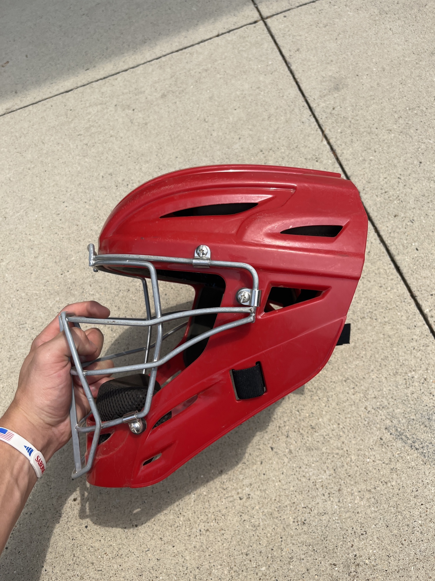 Red and Grey all star system 7 intermediate catcher gear SidelineSwap