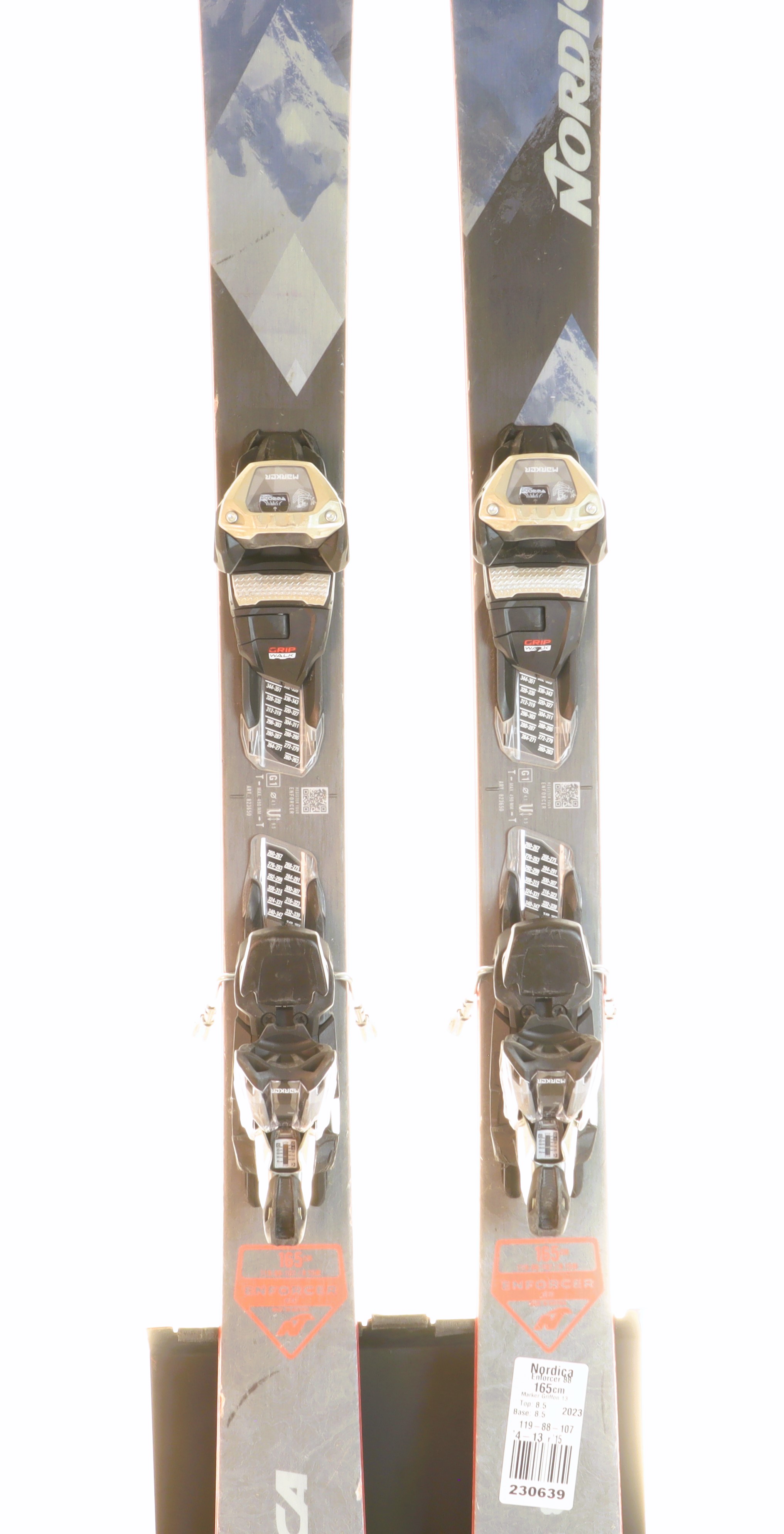 Used 2023 Nordica Enforcer 88 Skis With Marker Griffon 13 Bindings Size