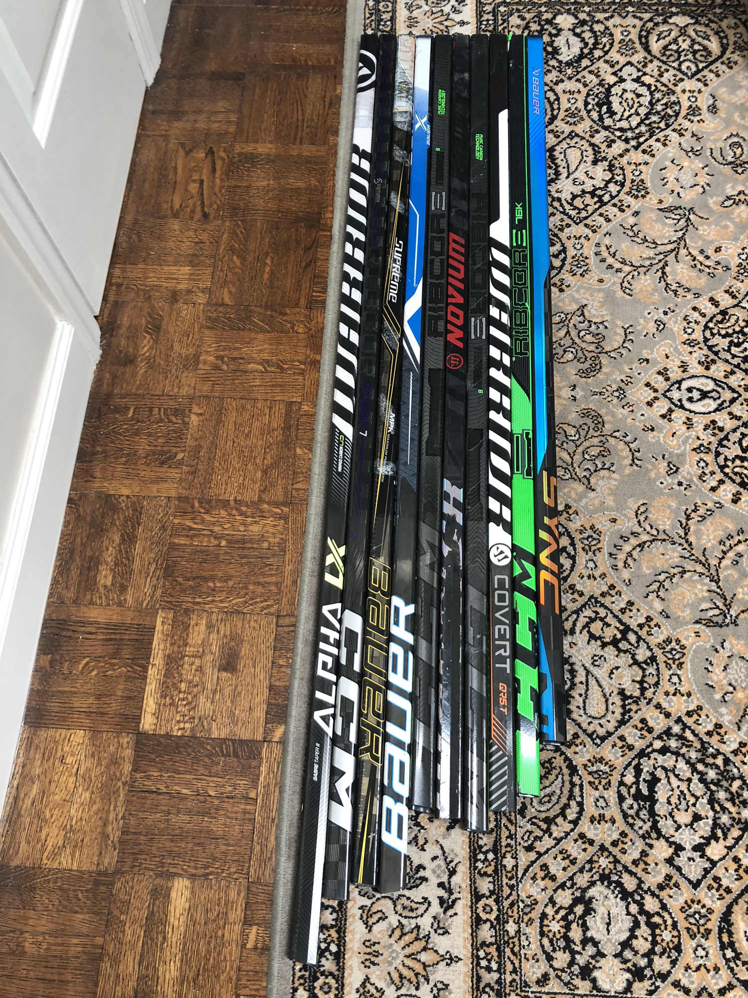 Bundle of 10 Broken Hockey Sticks Bauer CCM Warrior SidelineSwap