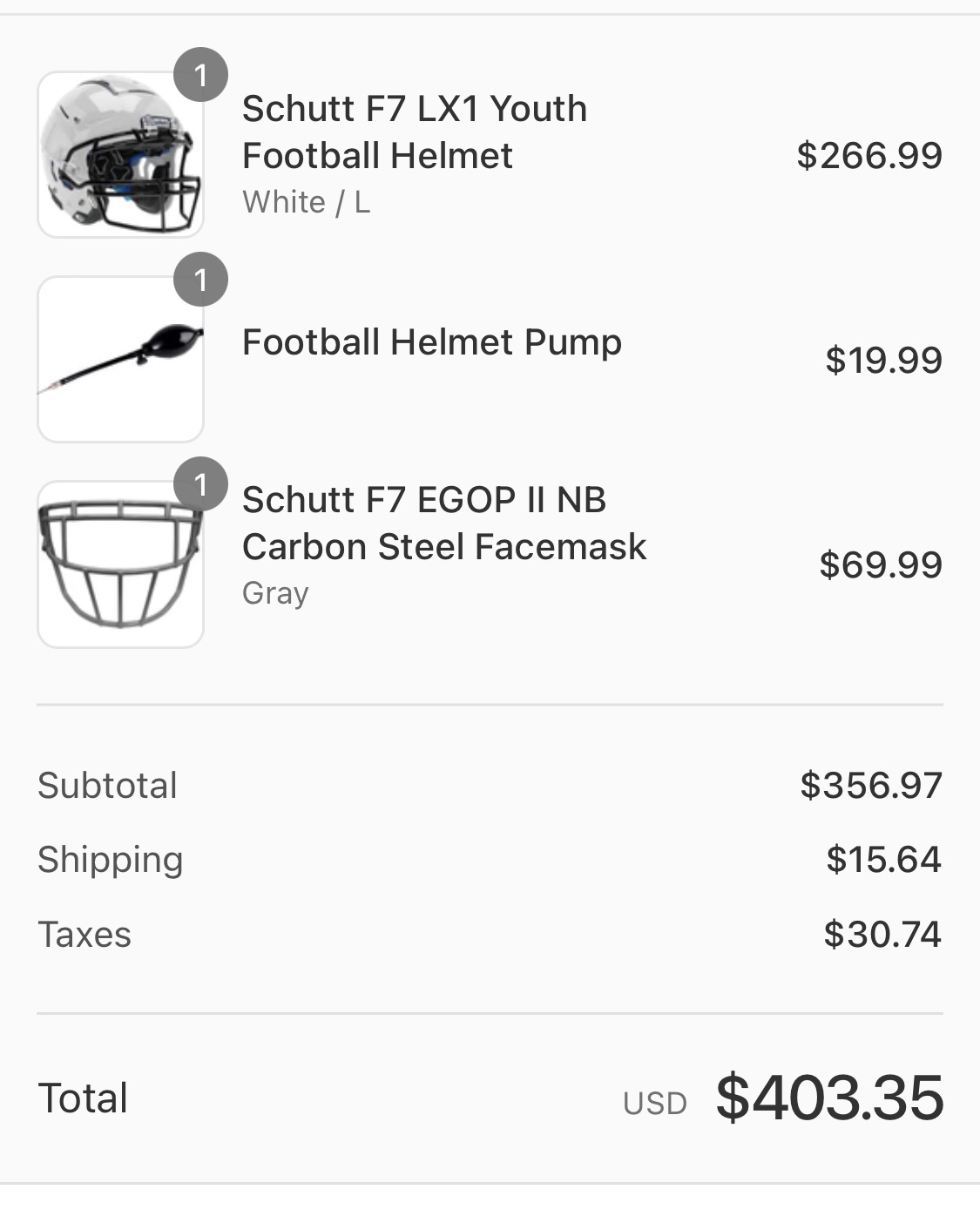 Schutt F7 LX1 Youth Football Helmet SidelineSwap