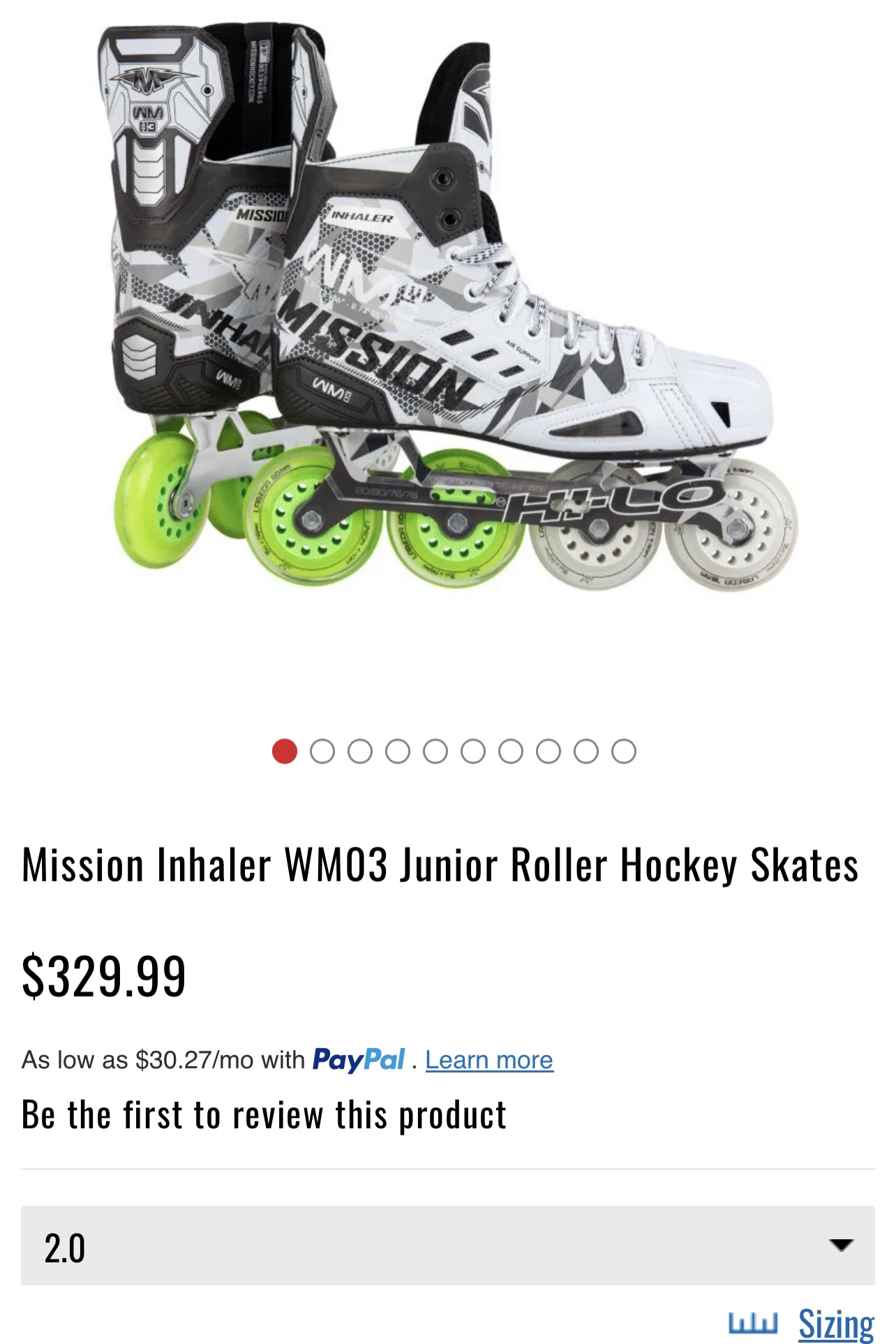 Mission Inhaler WM03 Junior Roller Hockey Skates SidelineSwap
