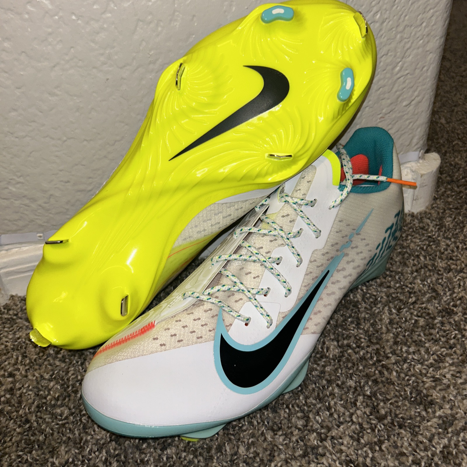 SZ 13 Nike Metal Baseball Cleats Vapor Ultrafly Elite 4 White