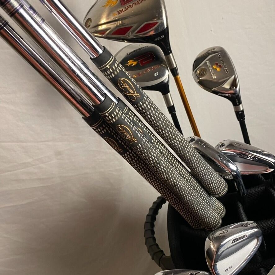 Mizuno MP62 and Taylormade Burner Golf Club Set With Maxfli 14 Way Bag