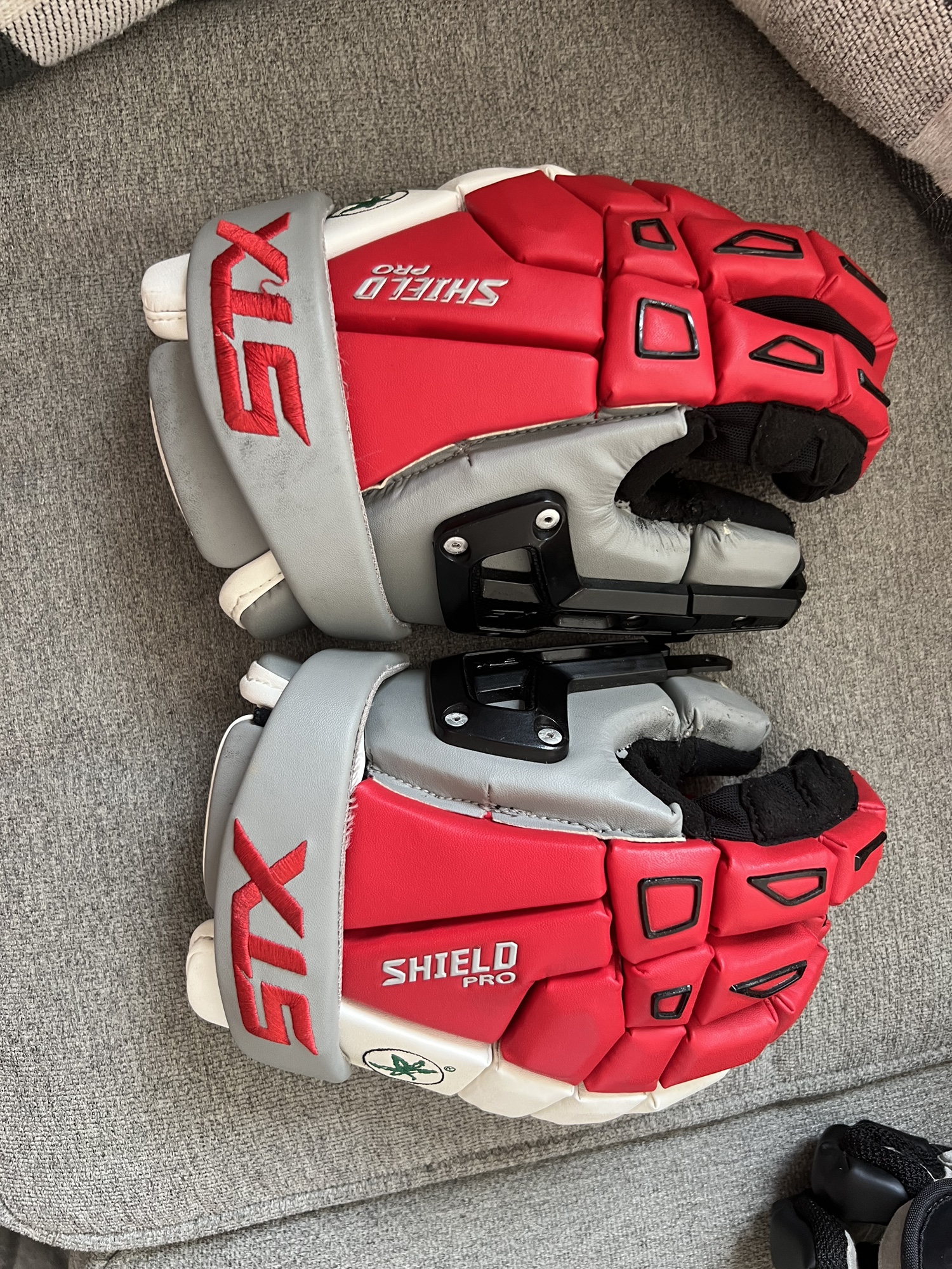 Used OHIO State Goalie STX Medium Shield Lacrosse Gloves SidelineSwap