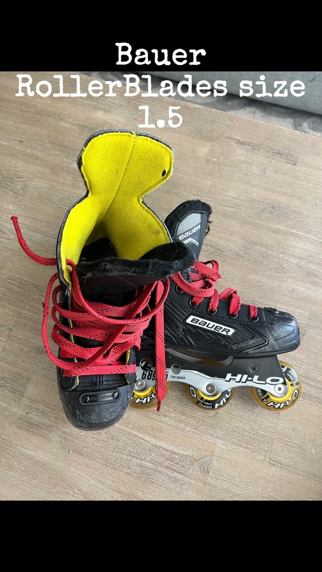 Used Bauer Size 1.5 Inline Skates SidelineSwap