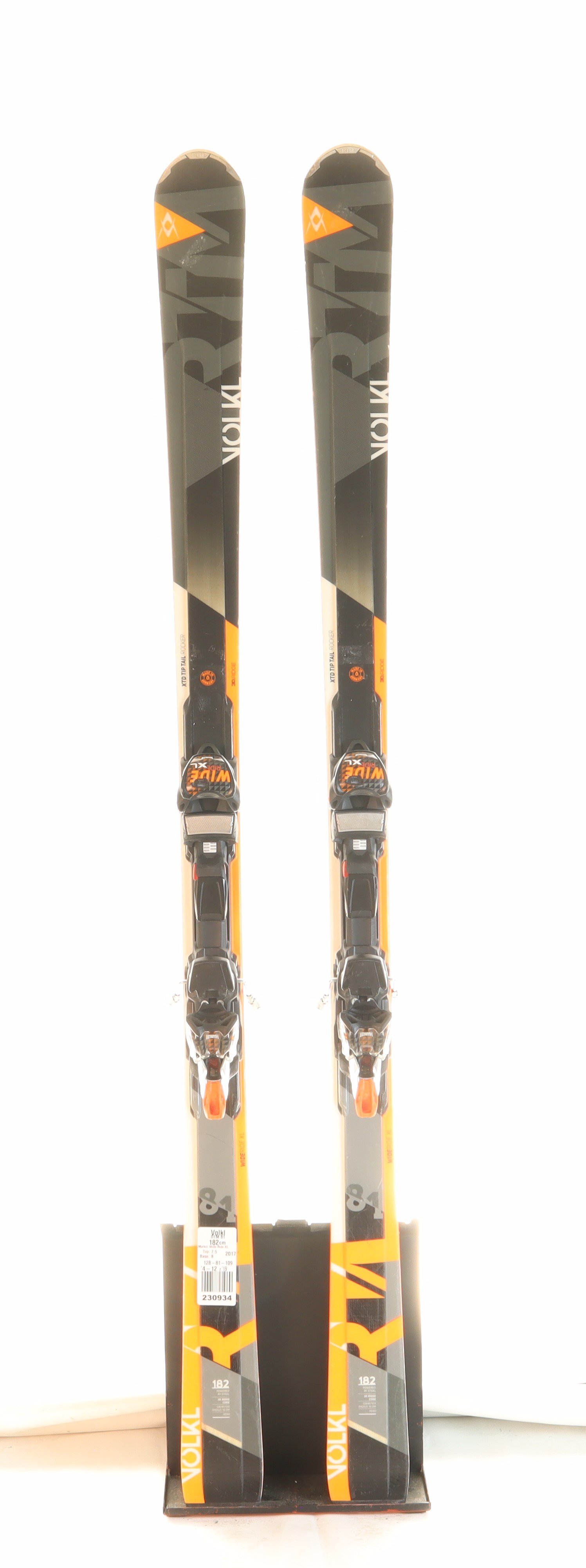 Used 2017 Volkl RTM 81 Skis with Marker Wide Ride XL Bindings Size 182