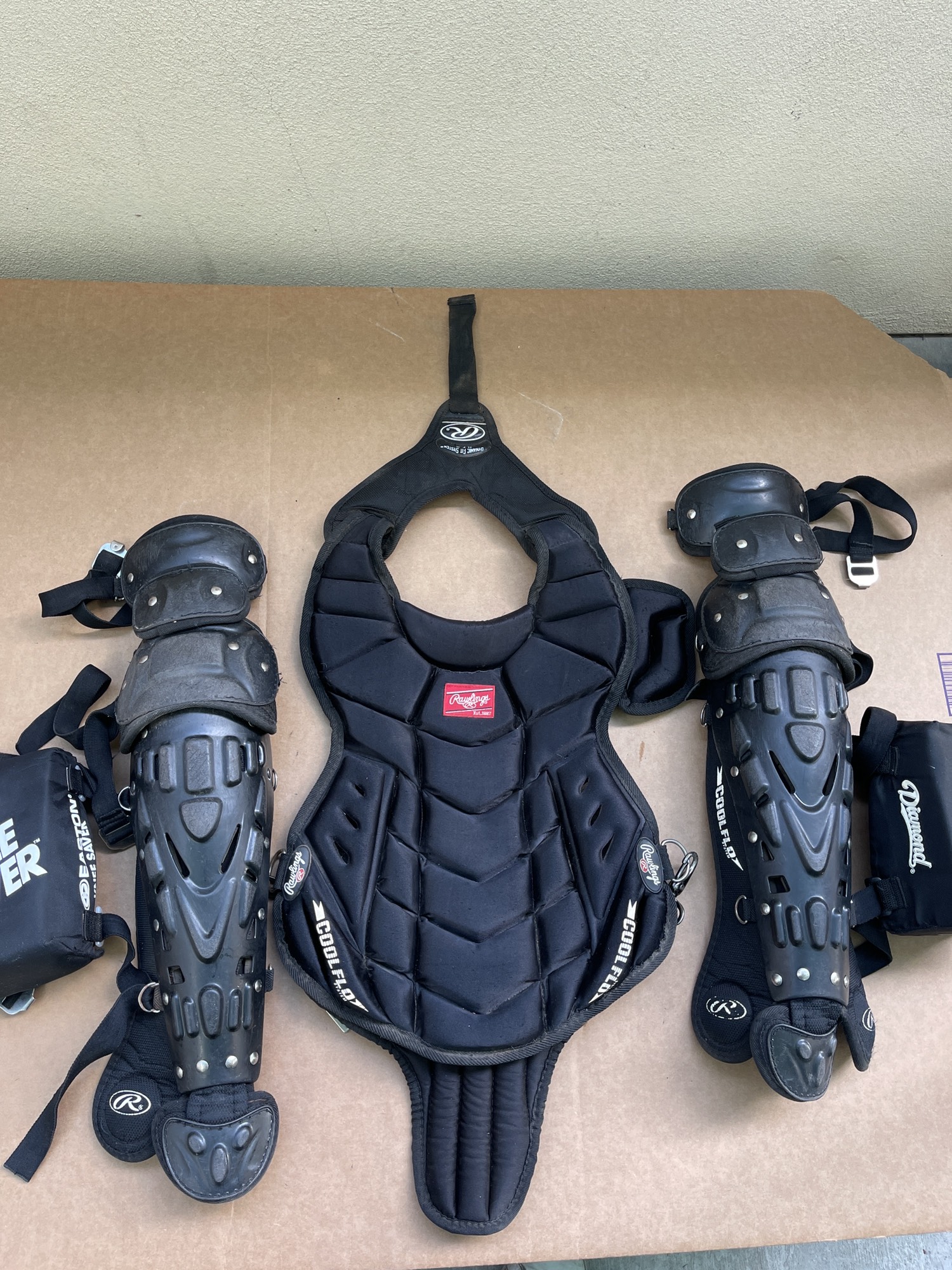Used Rawlings Pro Series 2.0 Catcher's Chest Protector and leg guards