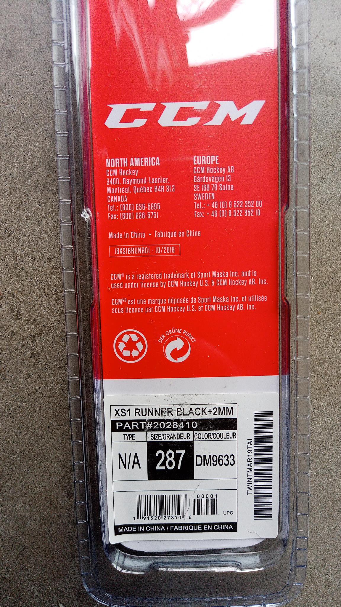 New in plastic 287 CCM Speedblade XS1 Black +2mm (Price OBO