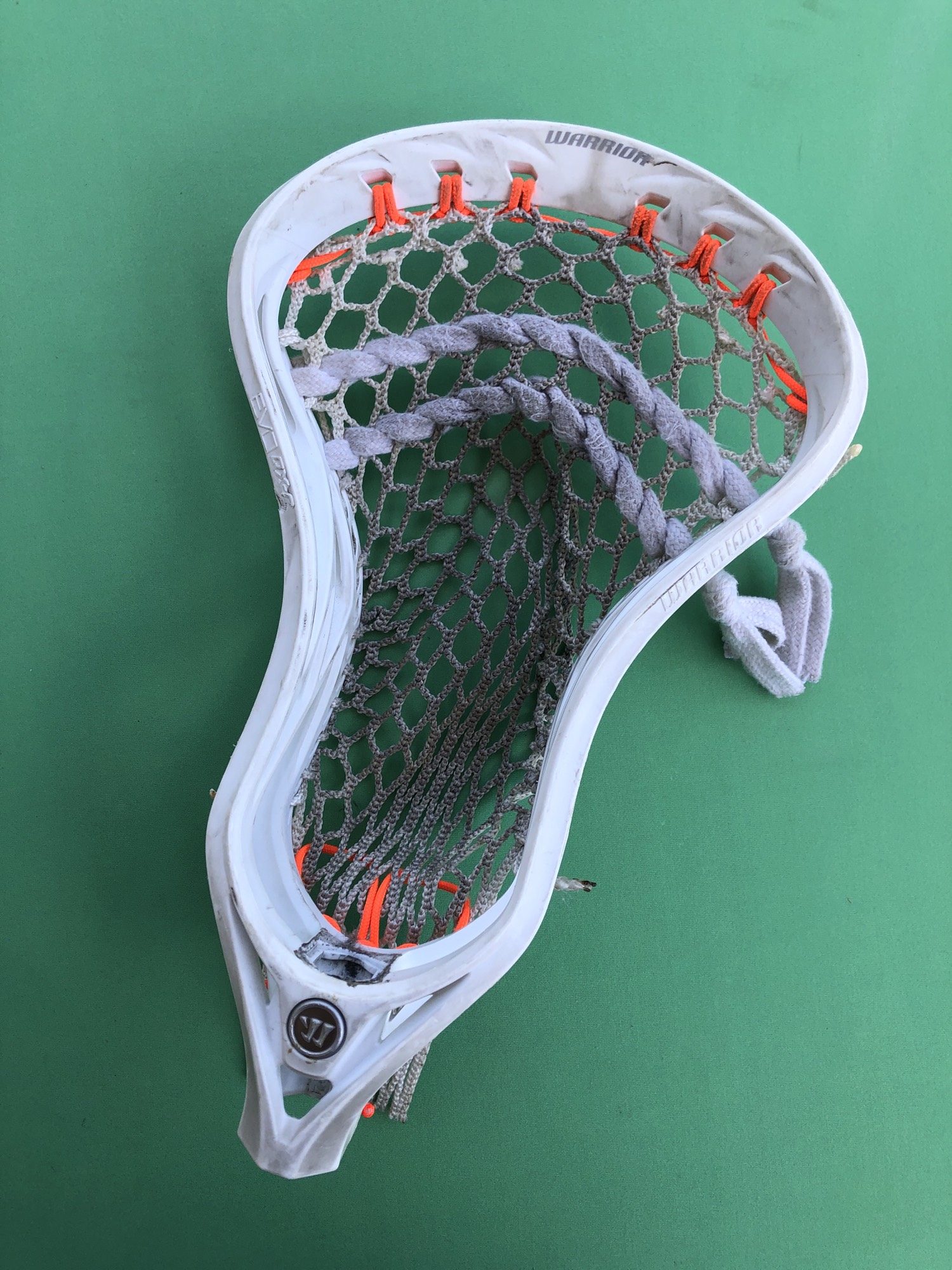 Used Warrior Evo QxO Strung Lacrosse Head (UVA Colors) SidelineSwap
