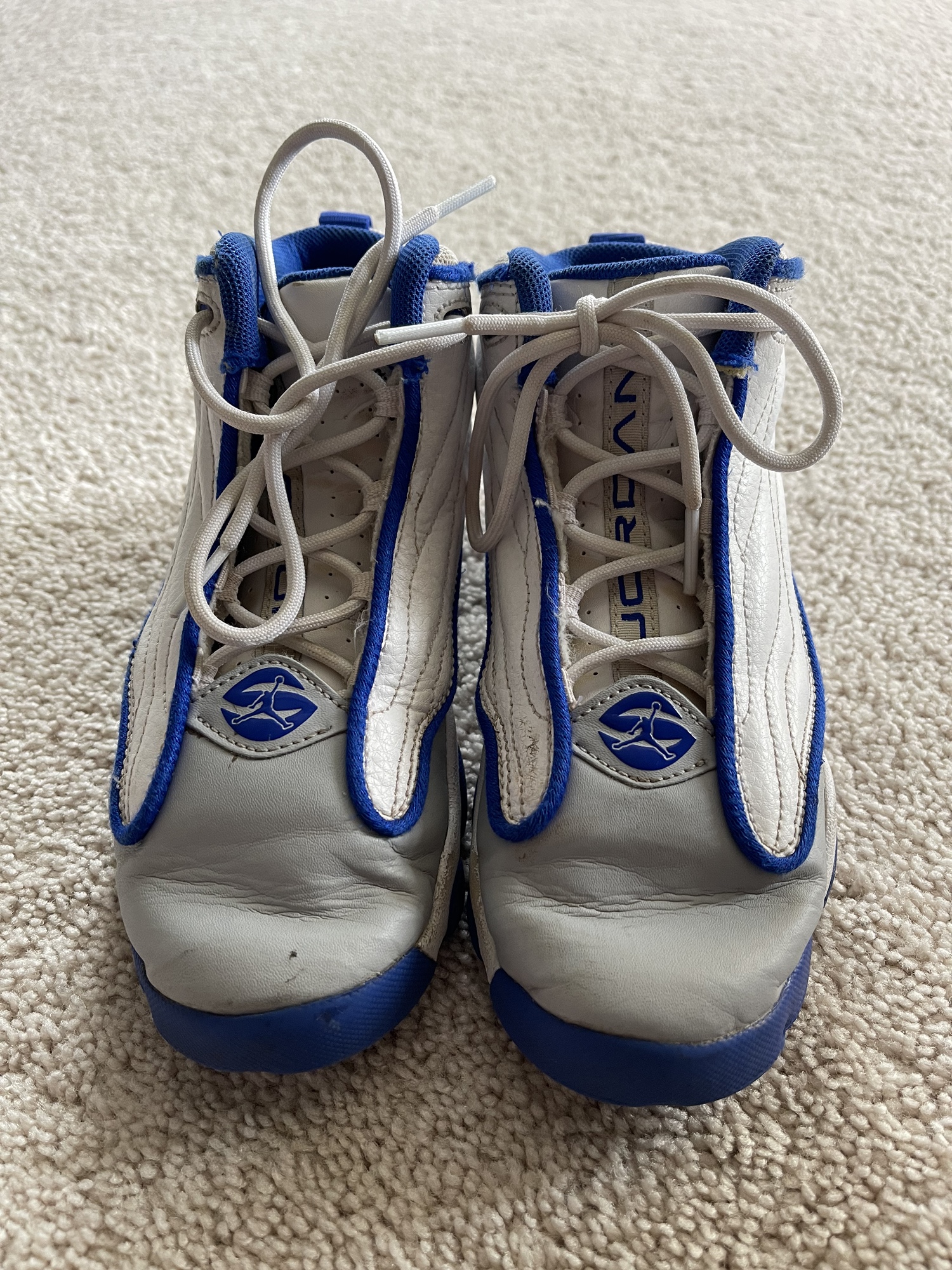 jordan pro strong white and blue