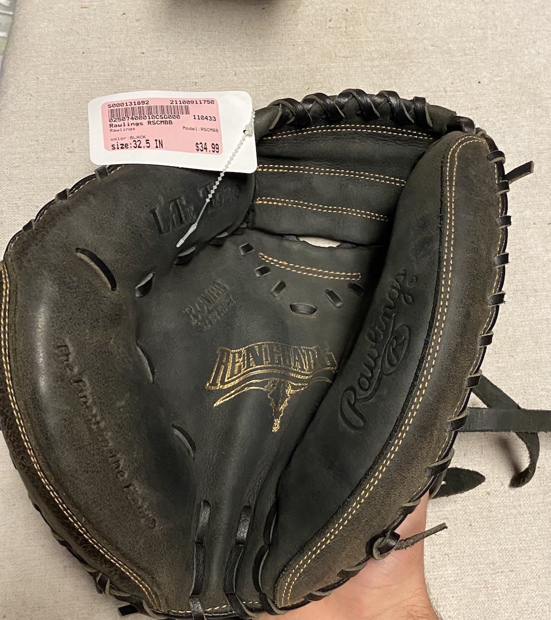 Used Rawlings Rscmbb 32 1 2" Baseball & Softball Catchers Gloves