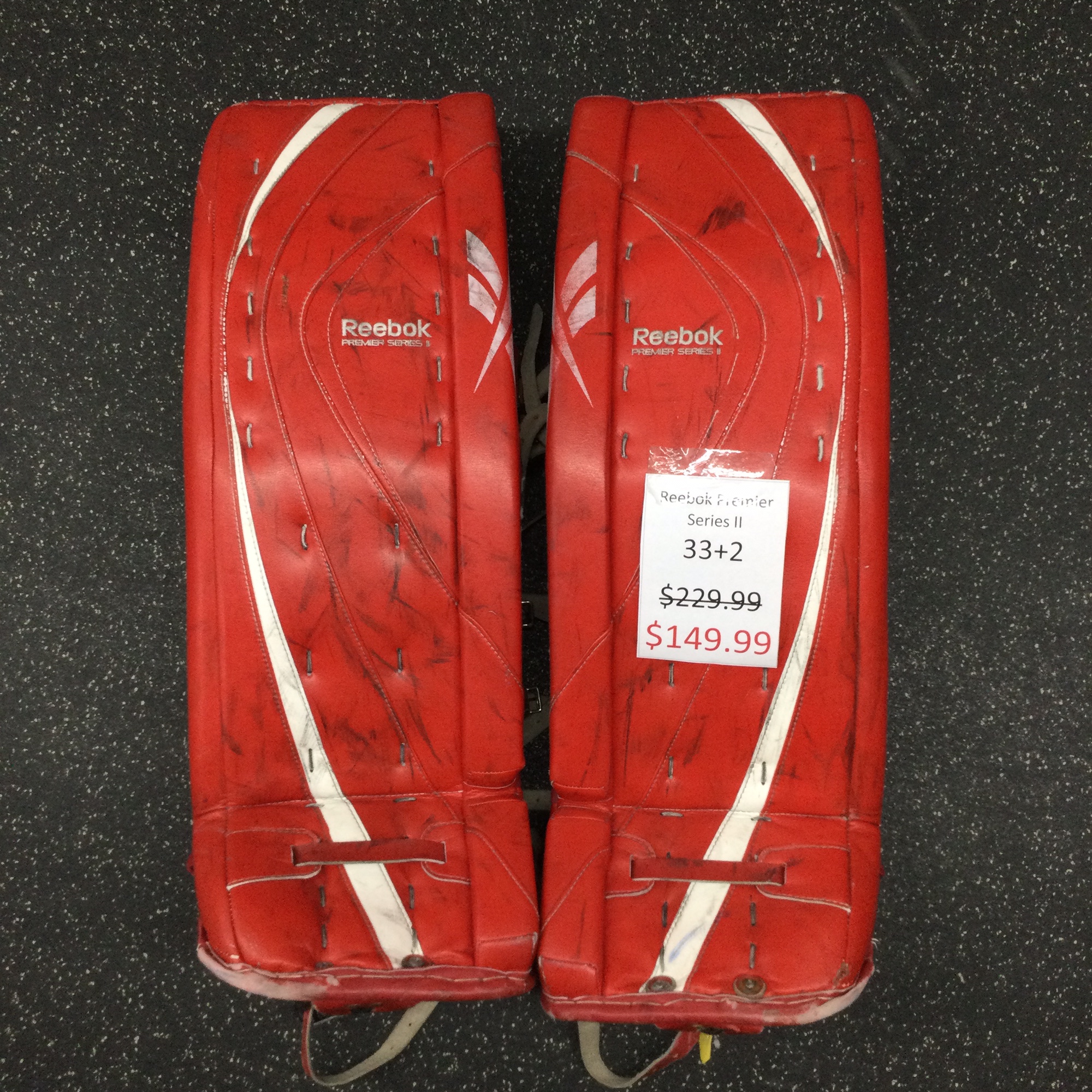 33" Reebok Pro Stock Premier Series III Goalie Leg Pads SidelineSwap