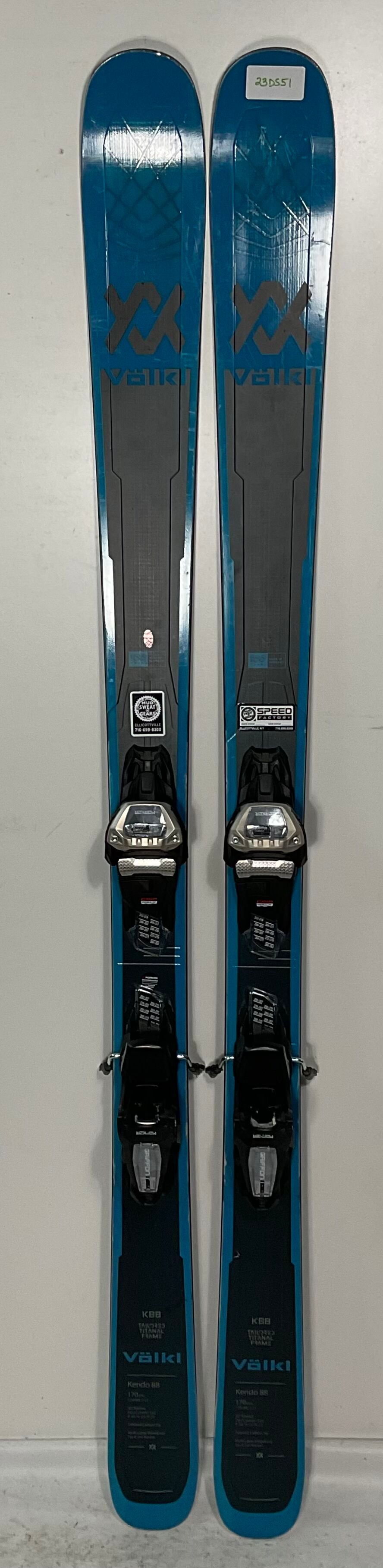 Used Volkl 170cm Kendo 88 Skis With Marker Griffon Bindings (23DS51