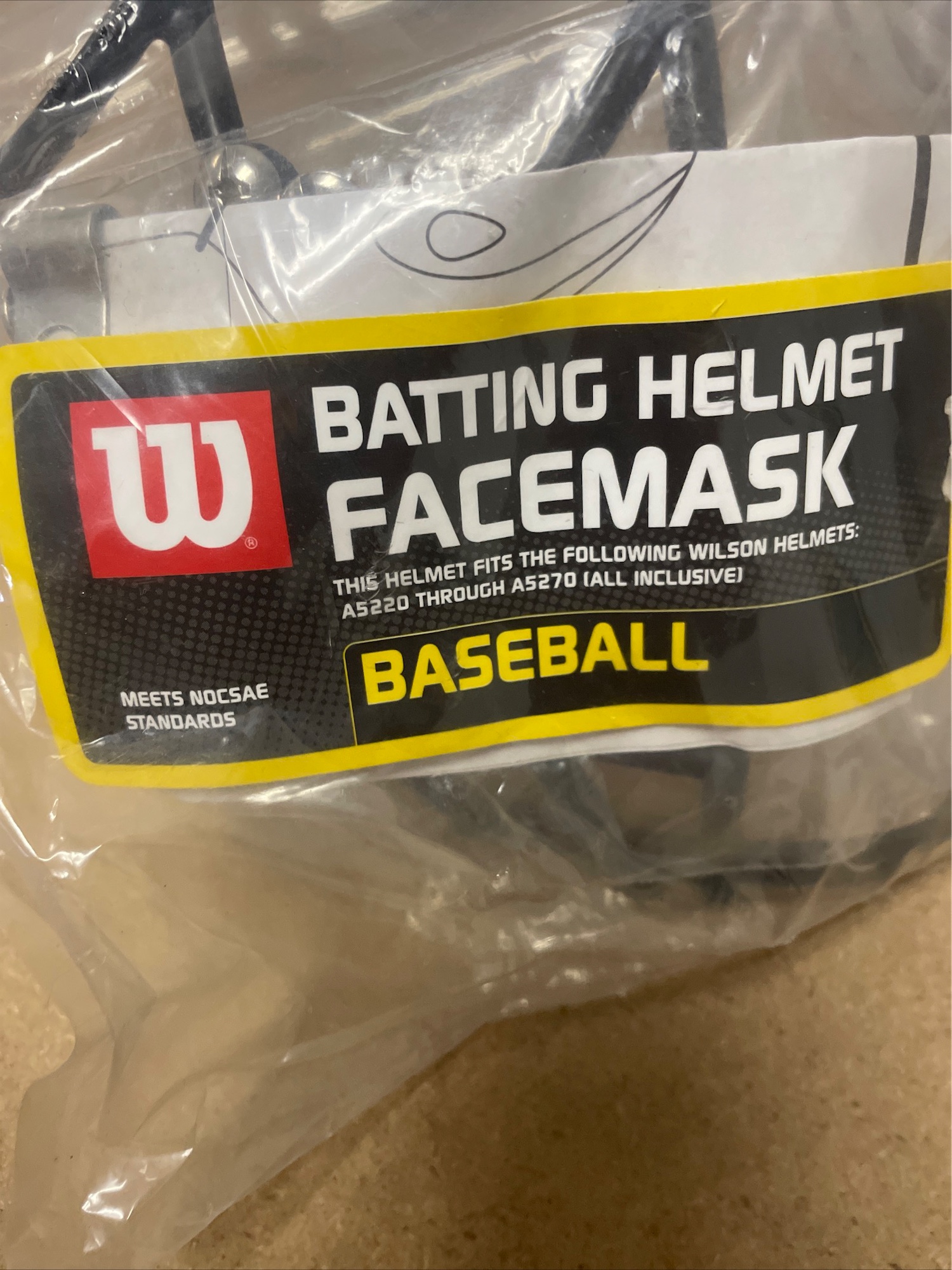 Wilson batting helmet facemask baseball softball meets nocsae standards