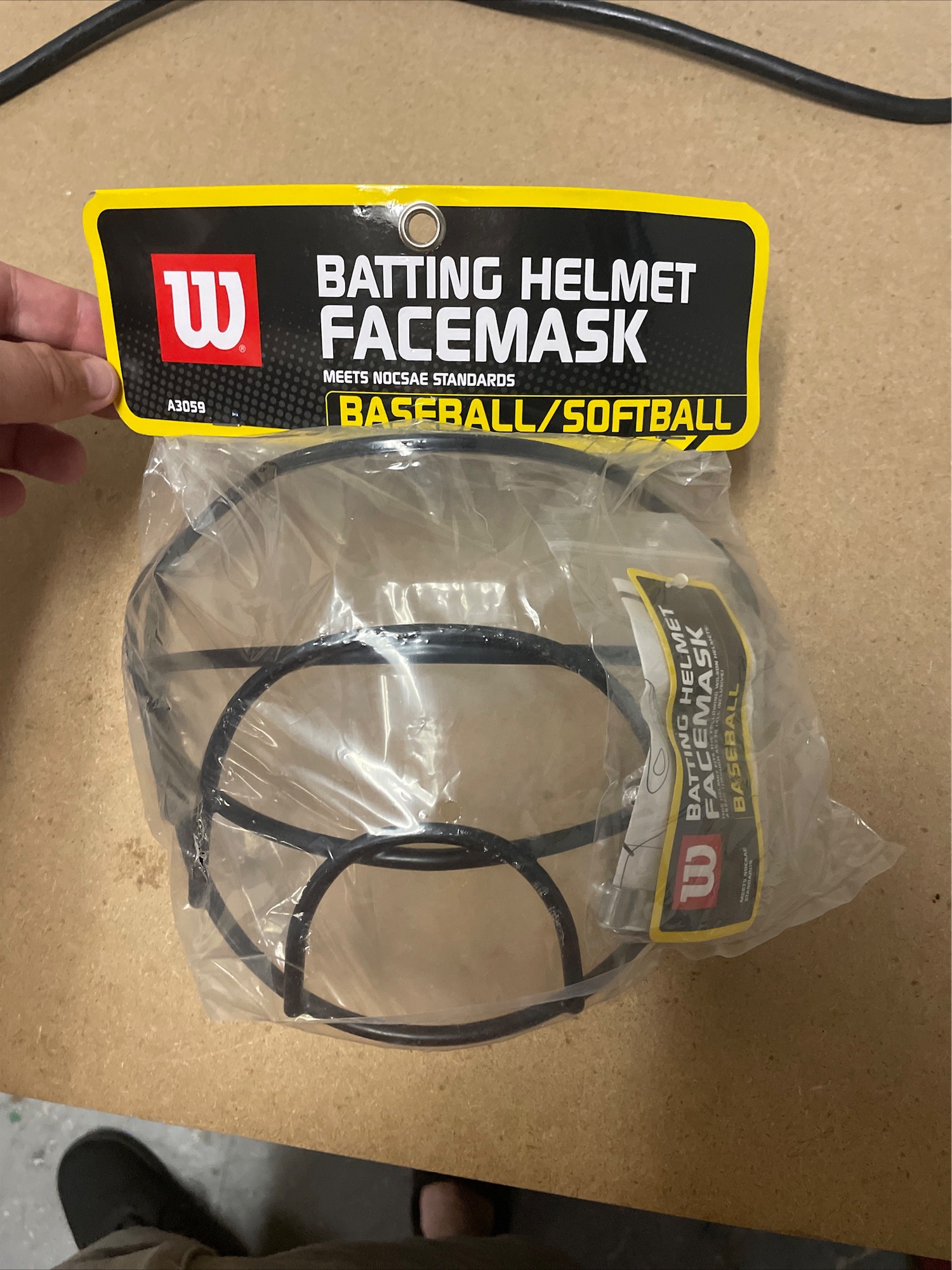 Wilson batting helmet facemask baseball softball meets nocsae standards