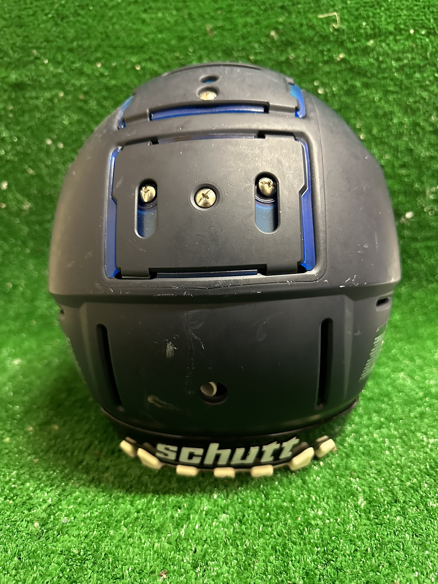 Adult Medium Schutt F7 VTD Football Helmet Navy Blue SidelineSwap