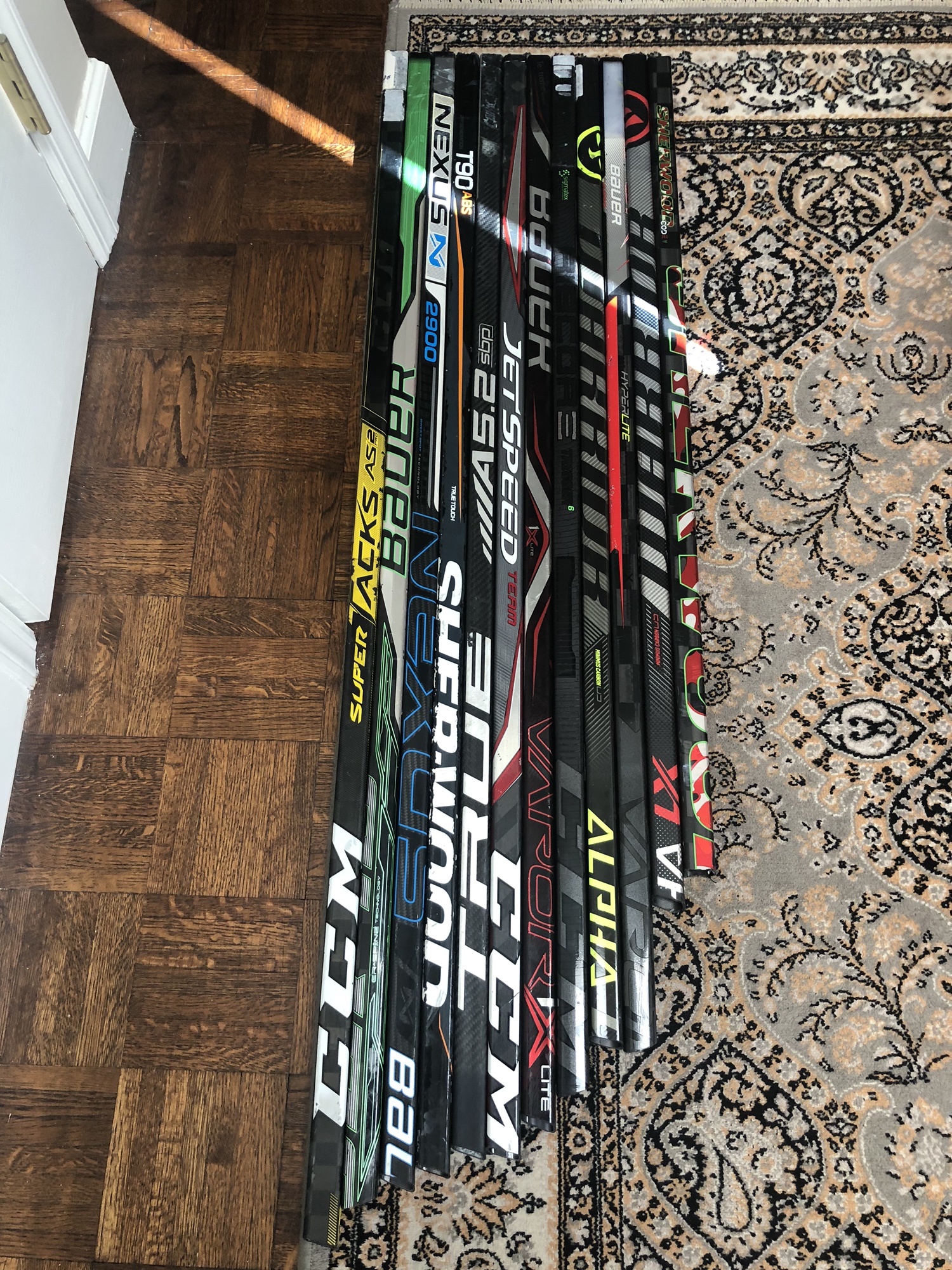 Bundle of 12 Broken Hockey Stick Shafts Bauer CCM Warrior SidelineSwap
