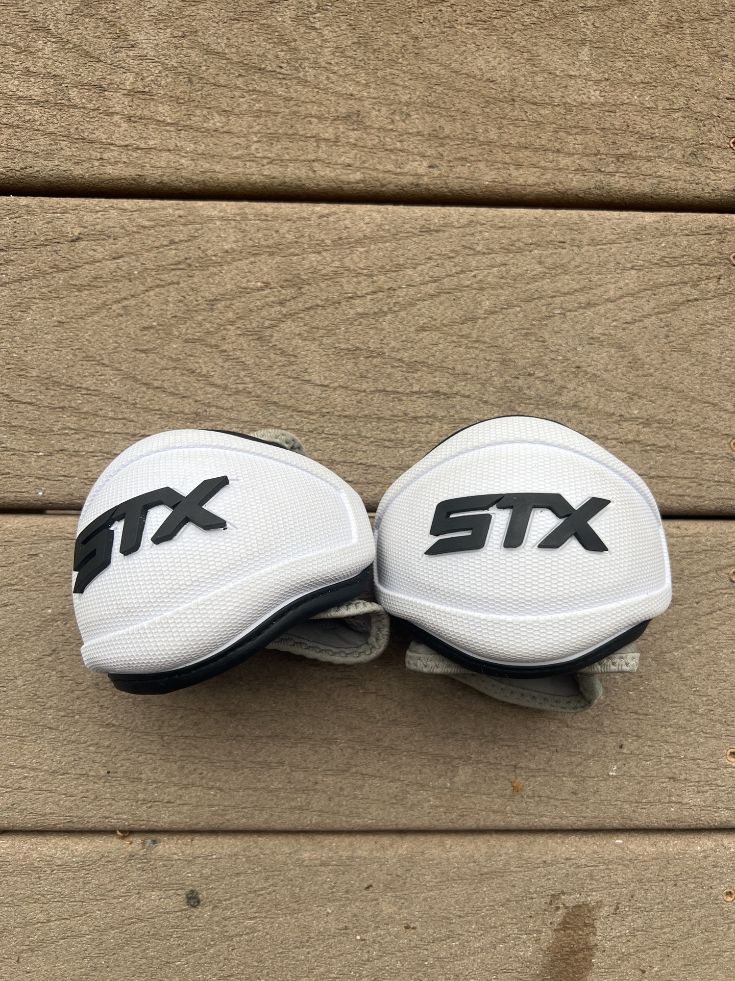 Mark Glicini Game White Used STX Stallion 900 Elbow Pads SidelineSwap