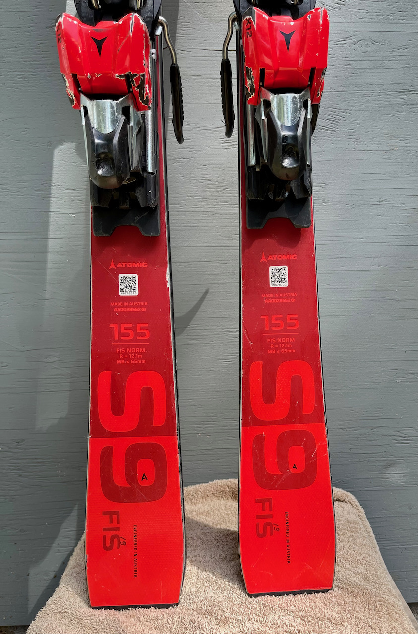 Used 2021 Atomic 155 cm Racing Redster S9 Skis With Bindings Max Din 12