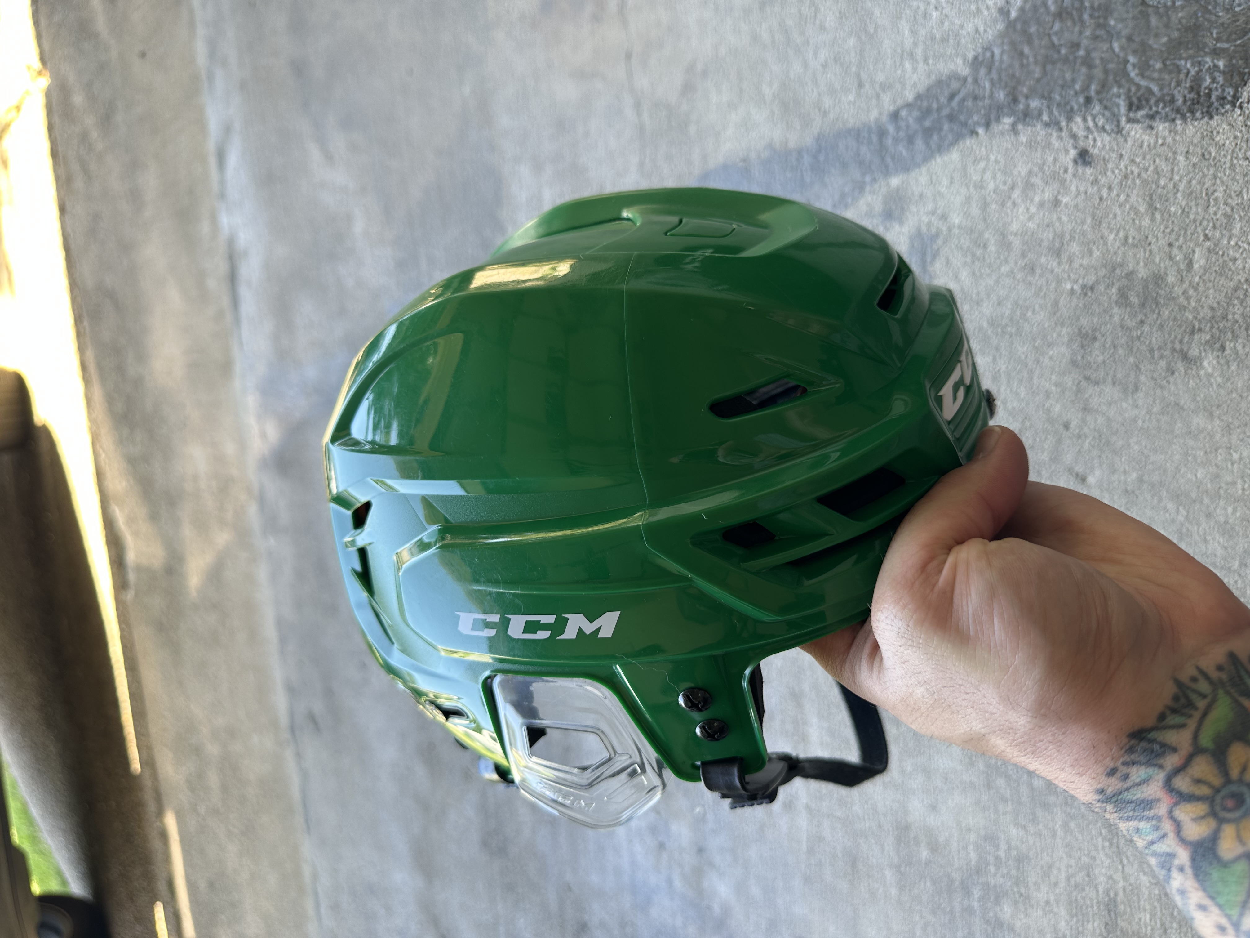 Used Medium CCM Tacks 710 Helmet Kelly Green SidelineSwap