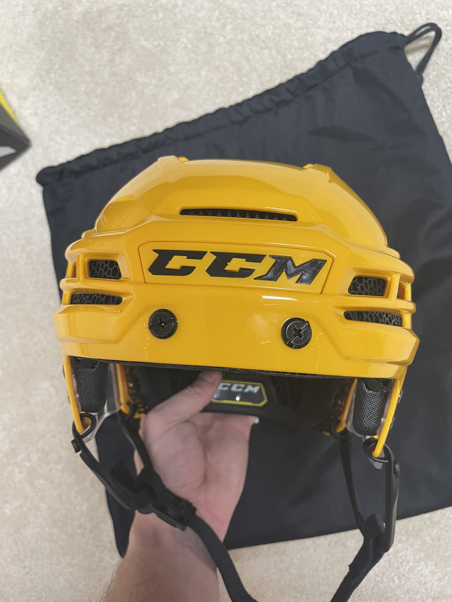 Yellow CCM Tacks X Total Custom Small Player Helmet SidelineSwap