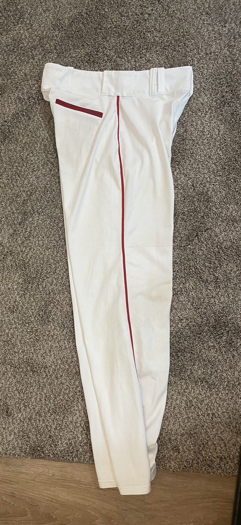 White With Red Piping Alleson Baseball Pants SidelineSwap