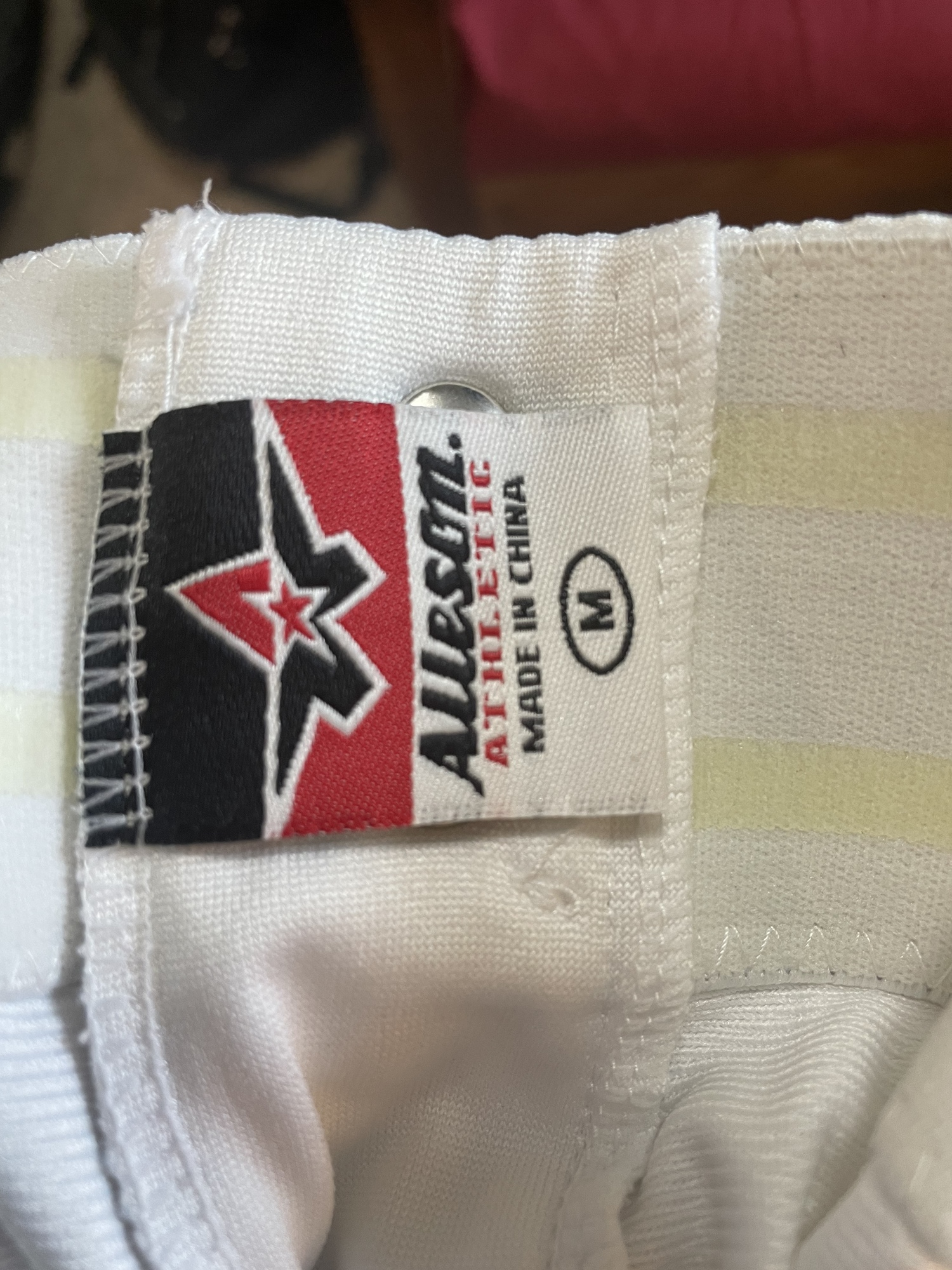White With Red Piping Alleson Baseball Pants SidelineSwap
