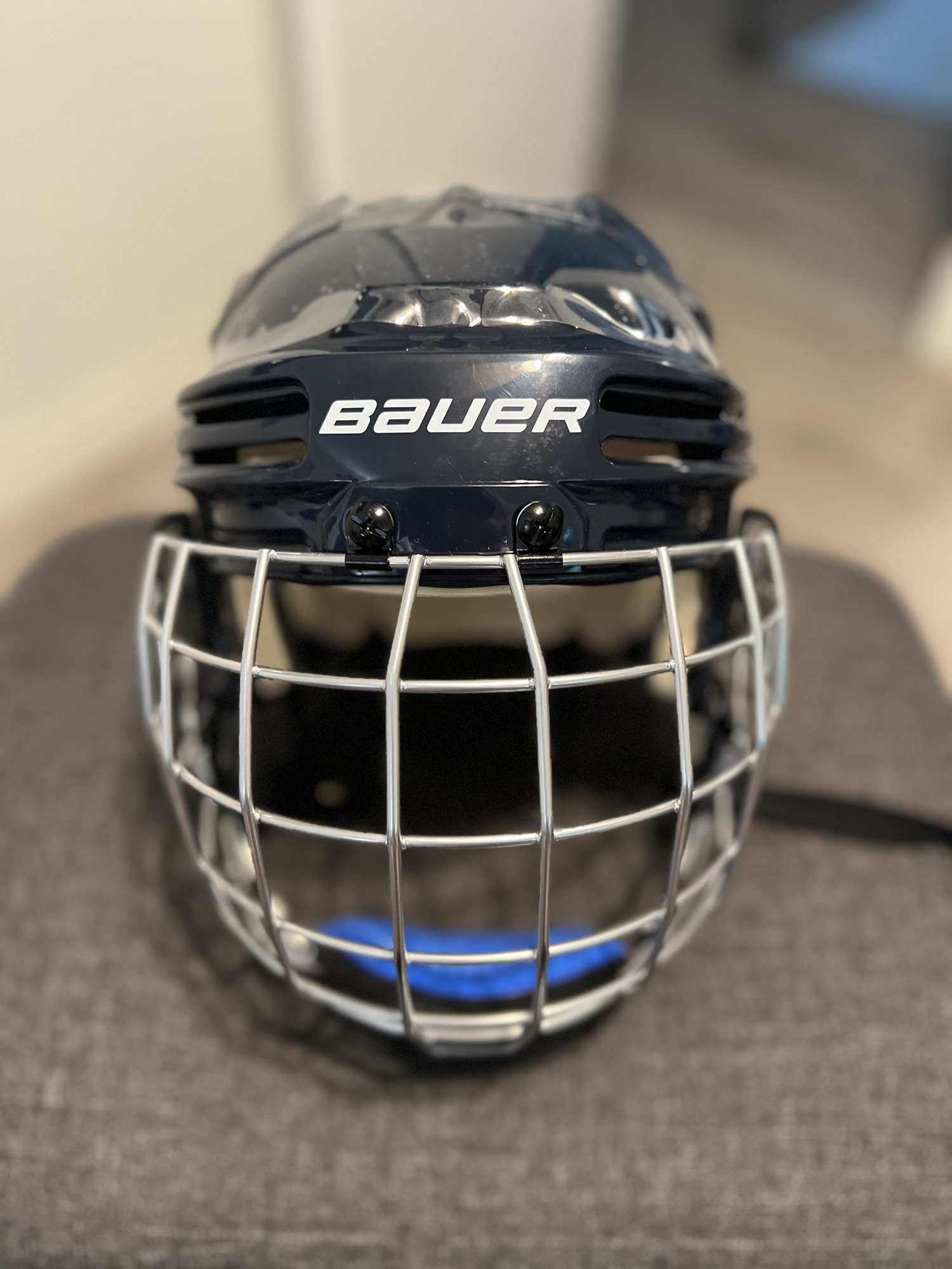 (New) Bauer 4500 Helmet / Combo Medium (Navy) SidelineSwap